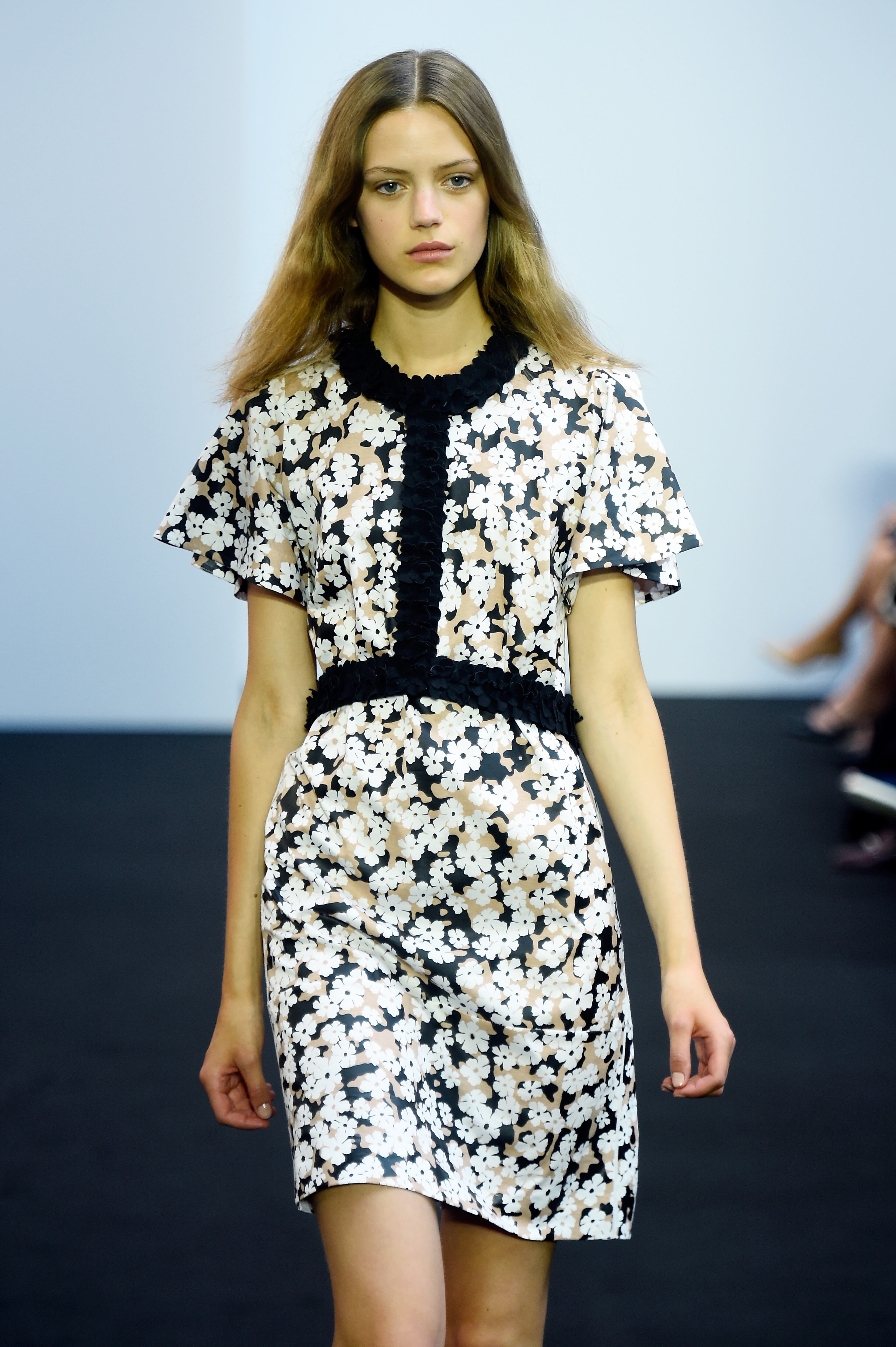 BERLIN, GERMANY - JULY 10: A model walks the runway at the Schumacher show during the Mercedes-Benz Fashion Week Spring/Summer 2015 at Sankt Elisabeth Kirche on July 10, 2014 in Berlin, Germany. (Photo by Frazer Harrison/Getty Images for Schumacher)