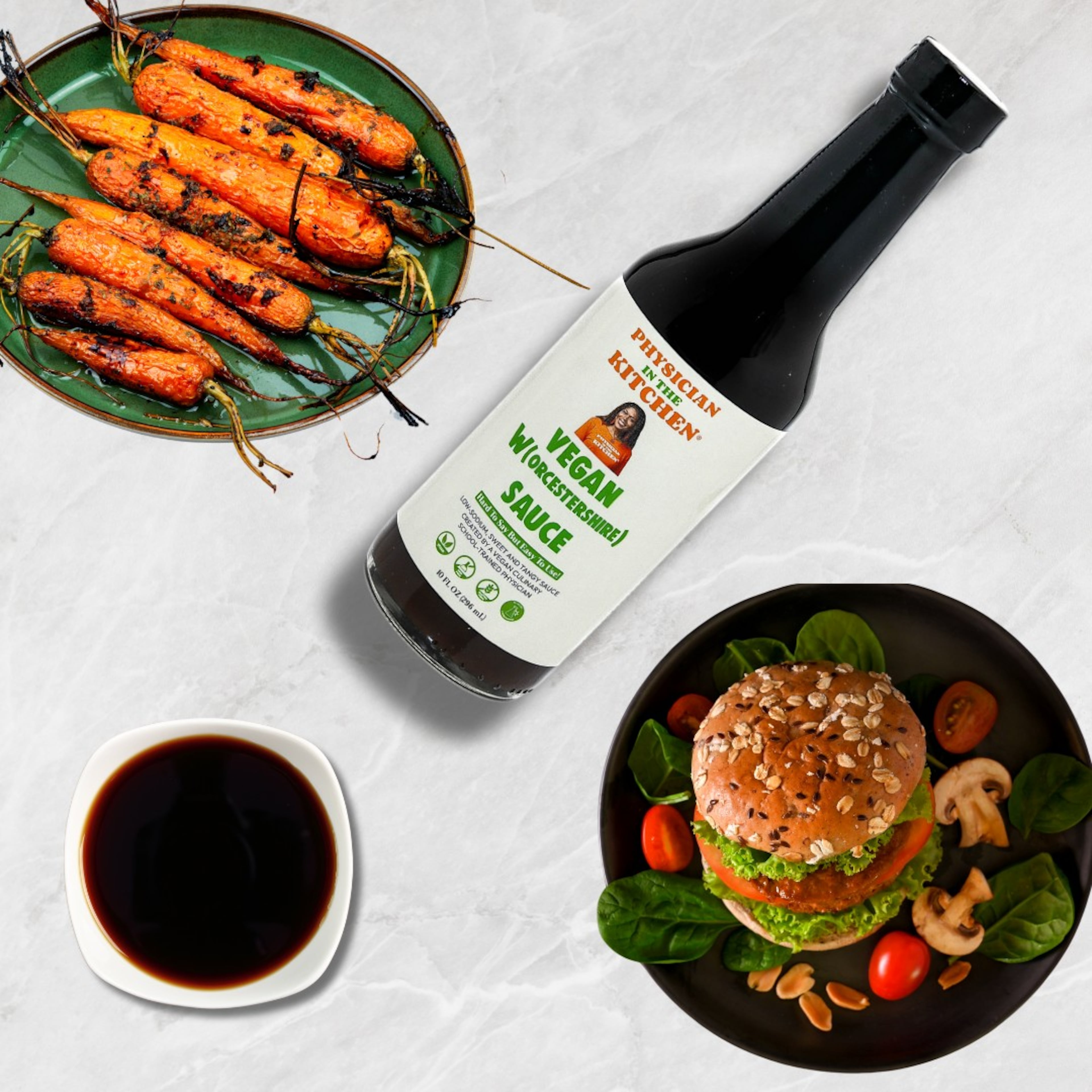 Vegan Worcestershire sauce is tangy, low-calorie and low-sodium. (Courtesy of Physician in the Kitchen)