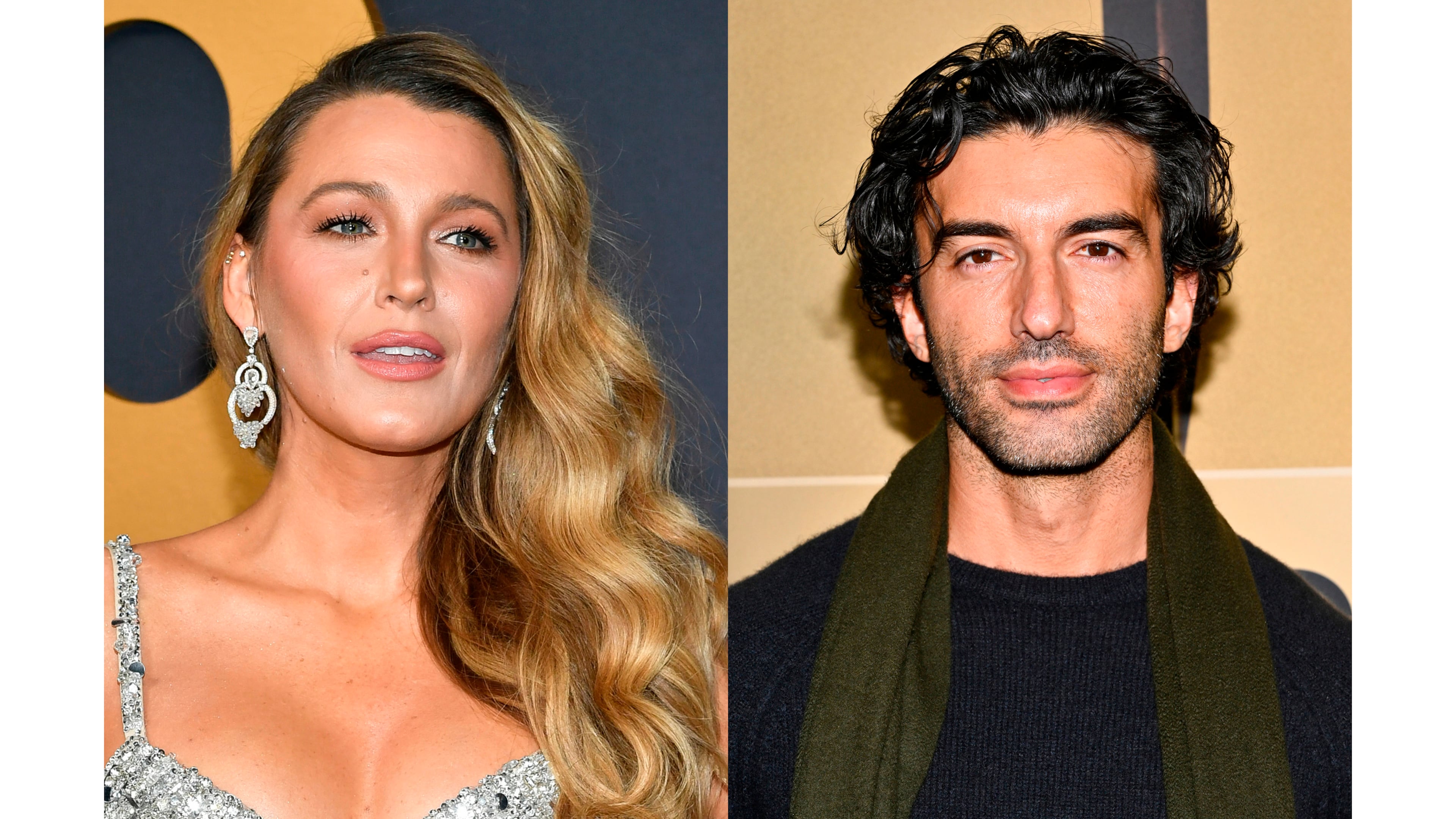 Blake Lively appears at the SNL50: The Anniversary Special at Rockefeller Plaza in New York on Feb. 16, 2025, left, and Justin Baldoni appears at a special screening of "The Boys in the Boat" in New York on Dec. 13, 2023. (Photos by Evan Agostini/Invision/AP)