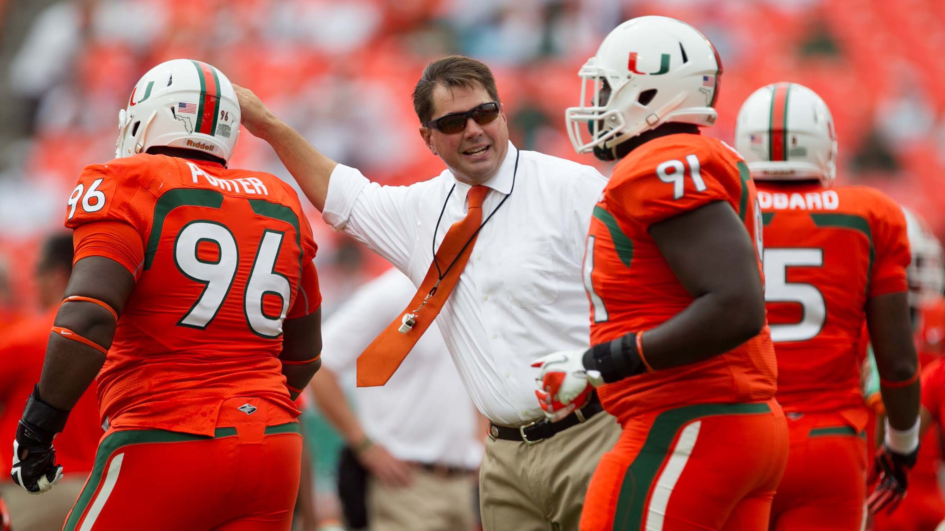 Miami Hurricanes head coach Al Golden at Sun Life Stadium in Miami Gardens, Florida on September 7, 2013. (Allen Eyestone/The Palm Beach Post)