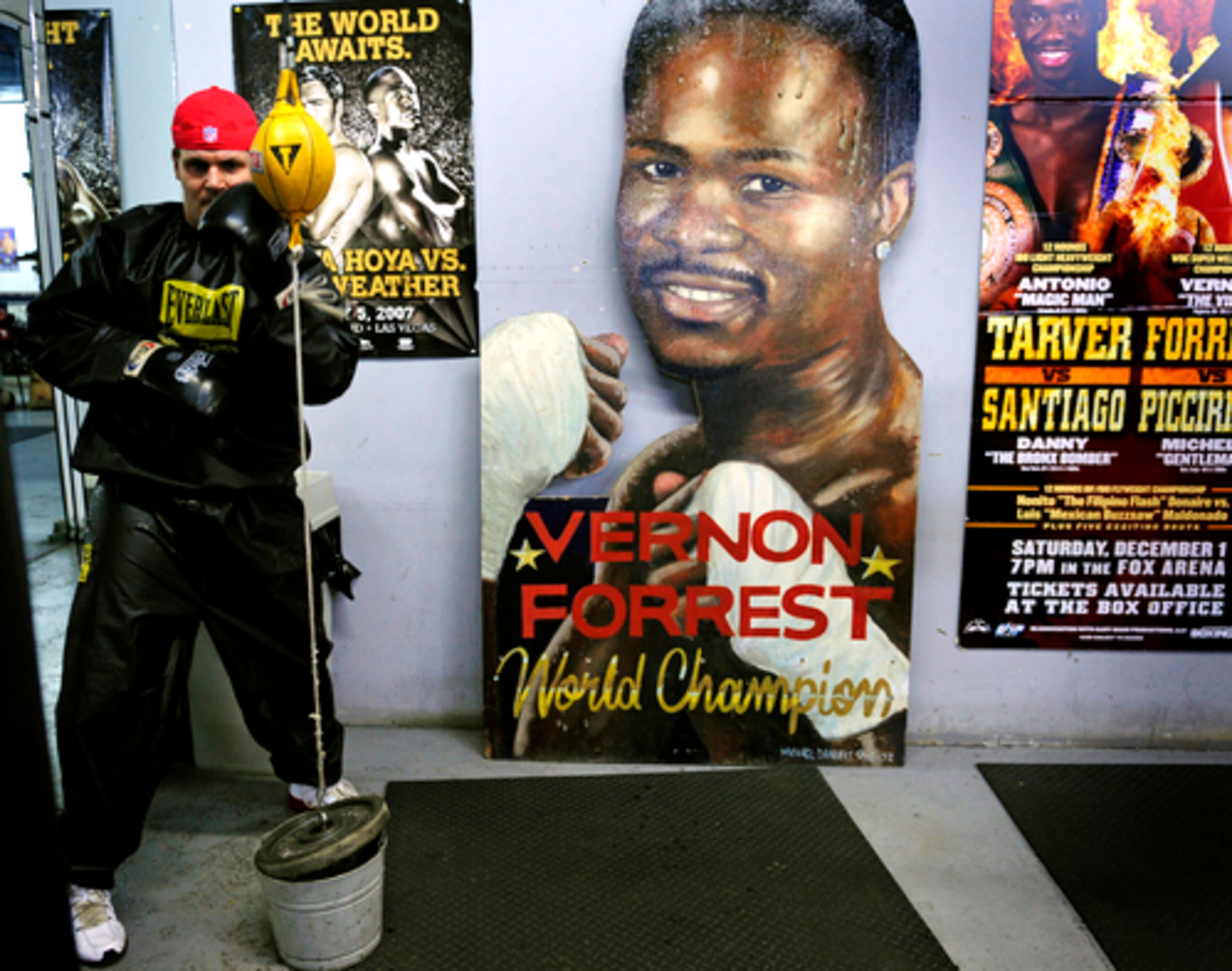 The smile's off his face as Haliburton trains at the Atlanta Art of Boxing Center on Spring Street. He learned from his father, a boxing coach, how to handle himself in the ring.