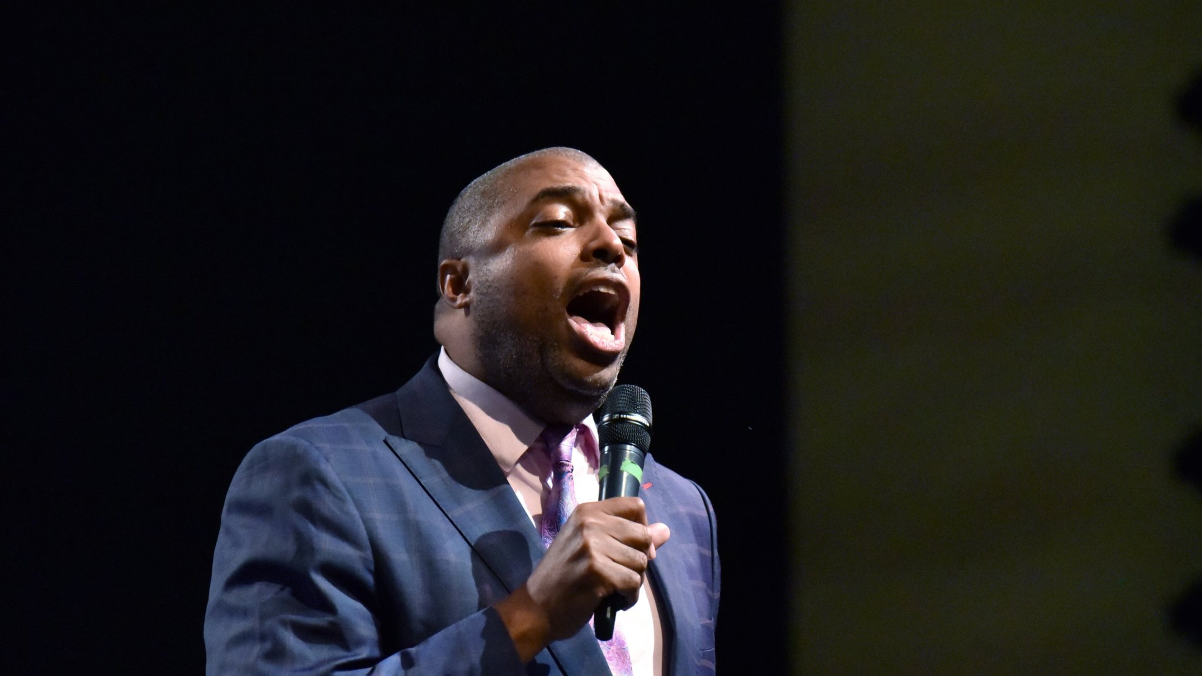 Morcease Beasley, superintendent of Clayton County Schools, speaks to county teachers during an event before the start of this school year, at Clayton County Performing Arts Center in Jonesboro on Tuesday, July 30, 2019.HYOSUB SHIN / HYOSUB.SHIN@AJC.COM