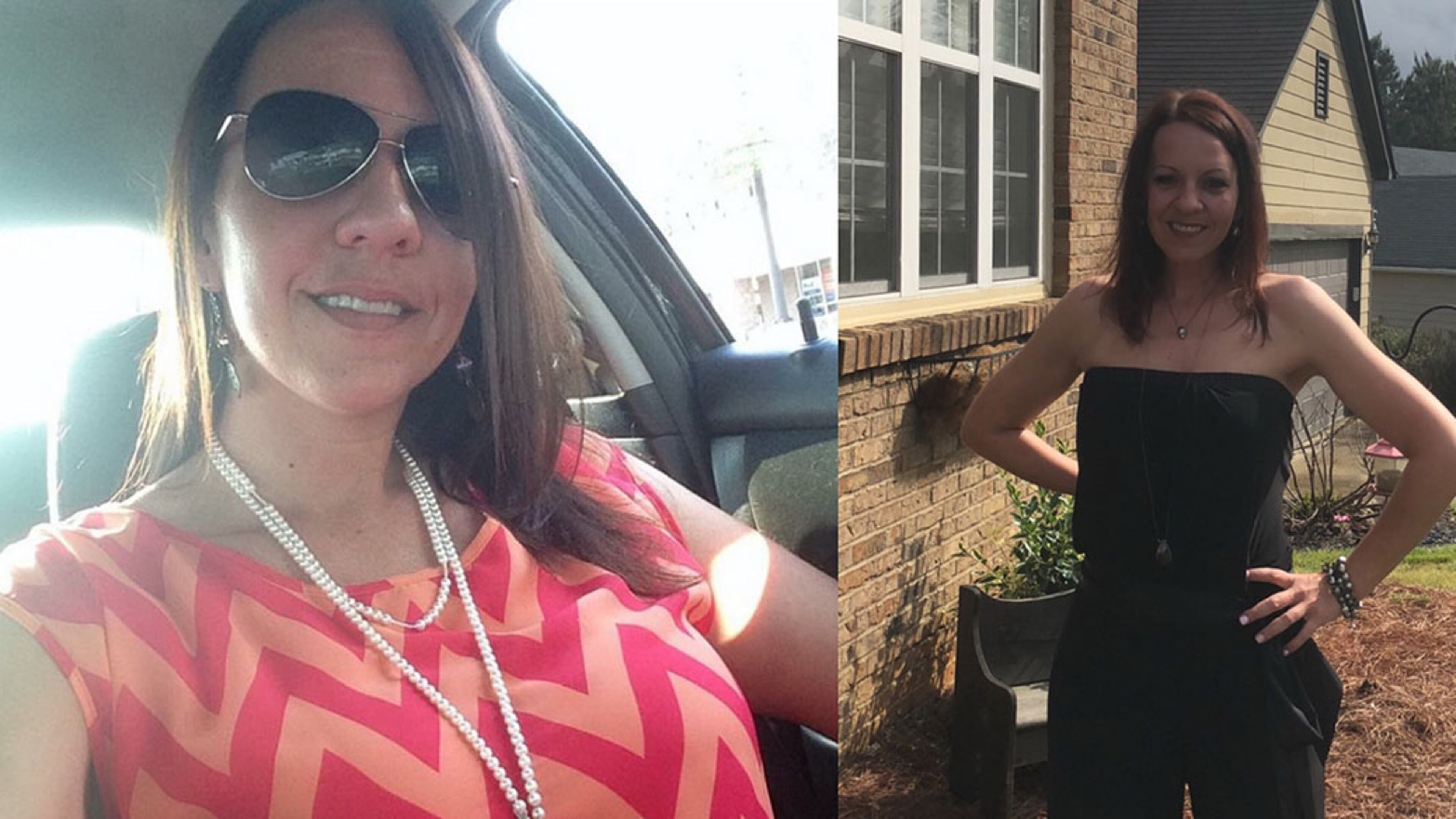 Melissa Pavelschak weighed 210 pounds when the photo on the left was taken in May 2017. In the photo on the right, taken in April, she weighed 158 pounds. (All photos contributed by Melissa Pavelschak).