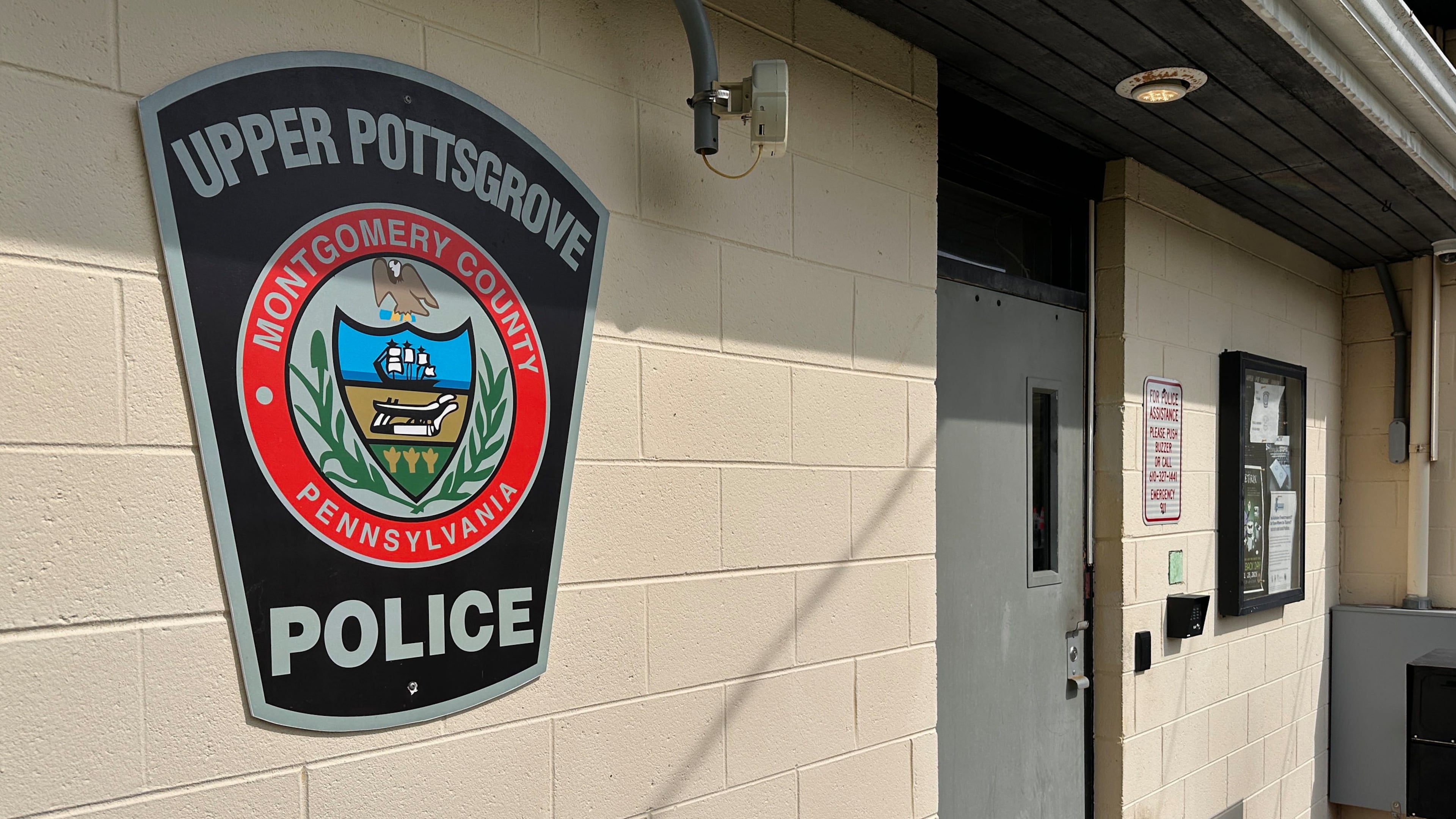 The Upper Pottsgrove Township police station is seen Wednesday, Aug. 26, 2026, in Upper Pottsgrove Township, Pa. (AP Photo/Tassanee Vejpongsa)