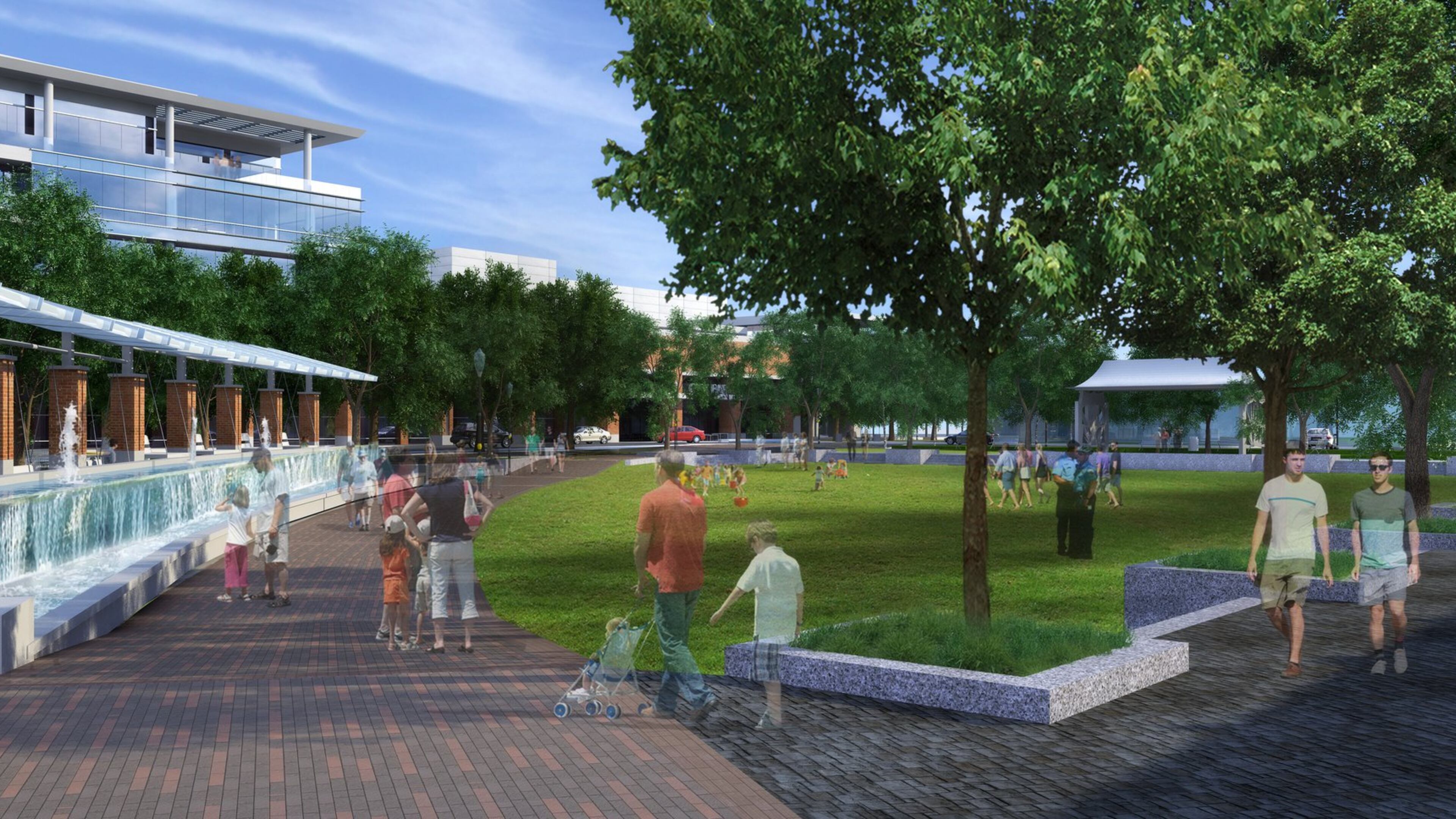 Suburban town centers reflect the trernd of metro cities seeking to become more urban. Sandy Springs (artist's rendering of City Springs.)