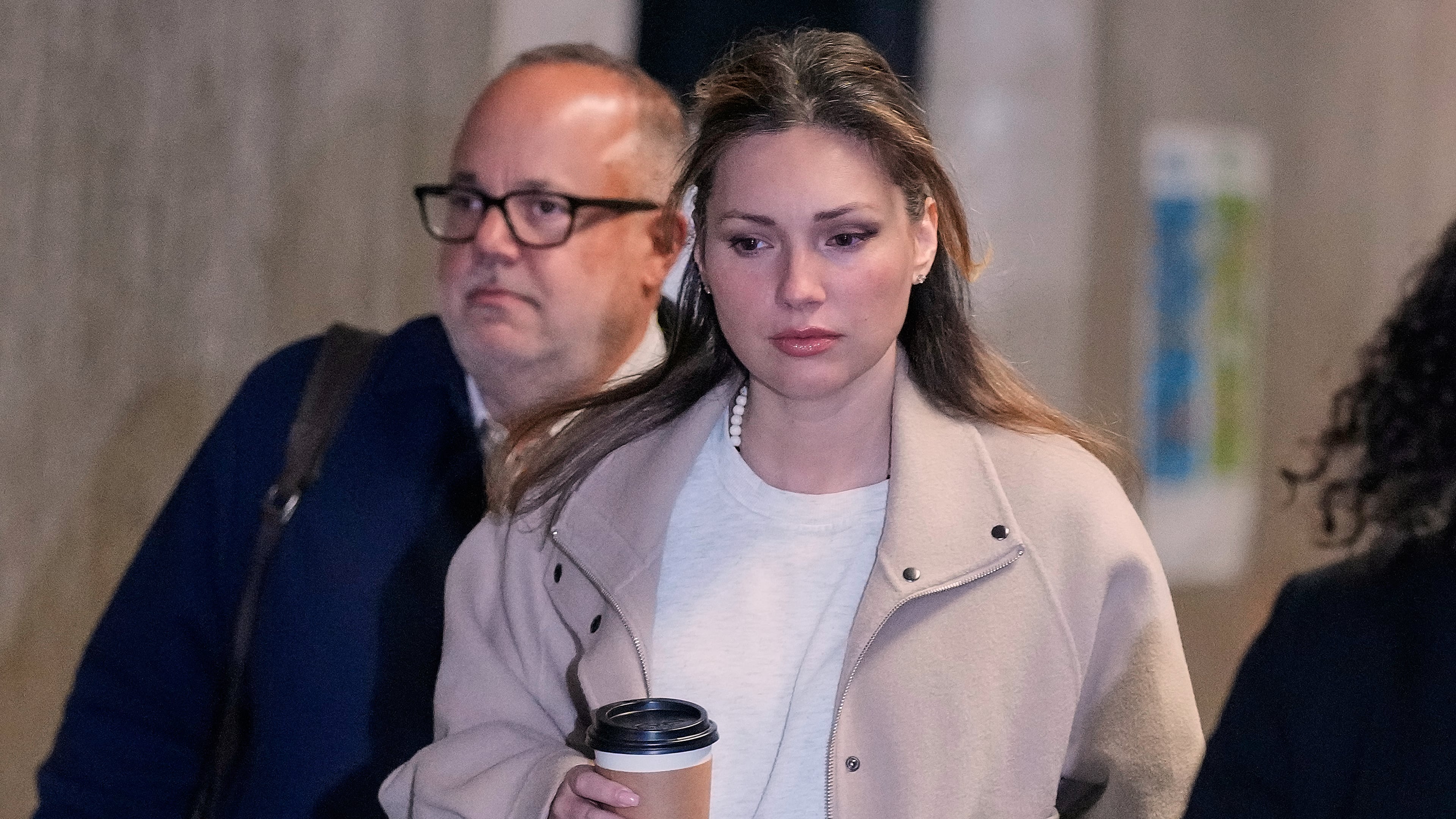 Jessica Mann arrives for Harvey Weinstein's trial in criminal court, in New York, Tuesday, April 28, 2026. (AP Photo/Richard Drew)