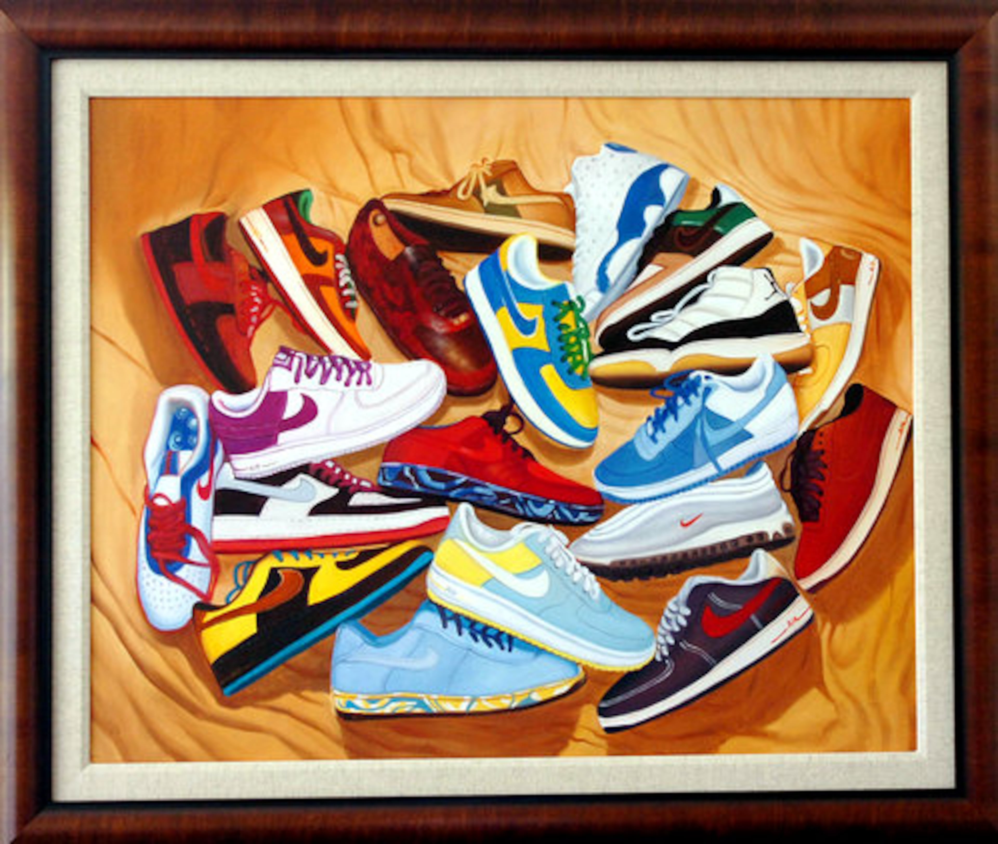A painting of shoes in Childress' living room given as a Christmas gift in 2007. Josh says the shoes in the painting are among his favorite.