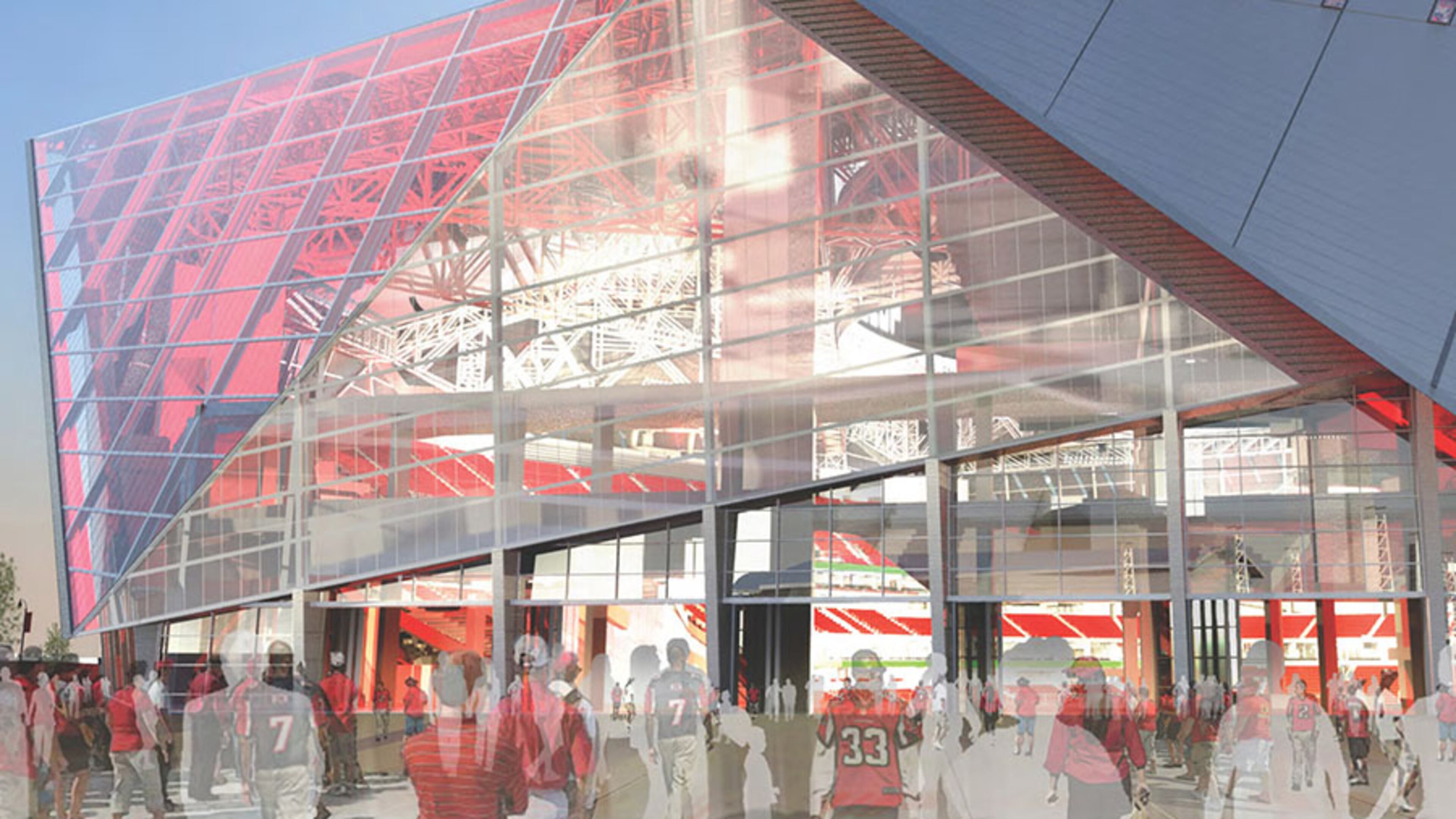 Falcons stadium in Atlanta is scheduled to open in 2017.