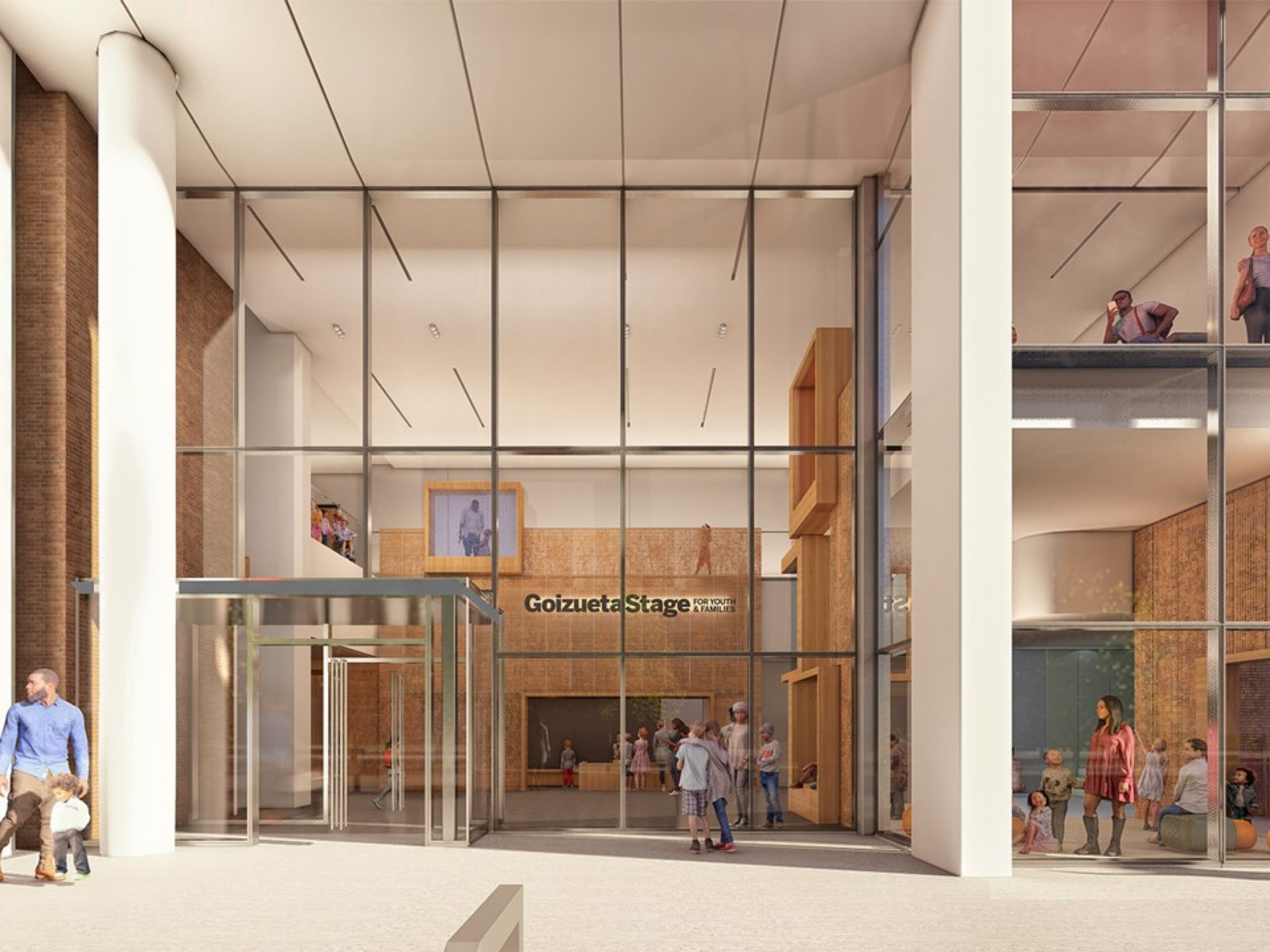 This is a rendering of Woodruff Arts Center's planned $67 million campus revamp, which includes landscaping projects and new performance stages and play spaces.