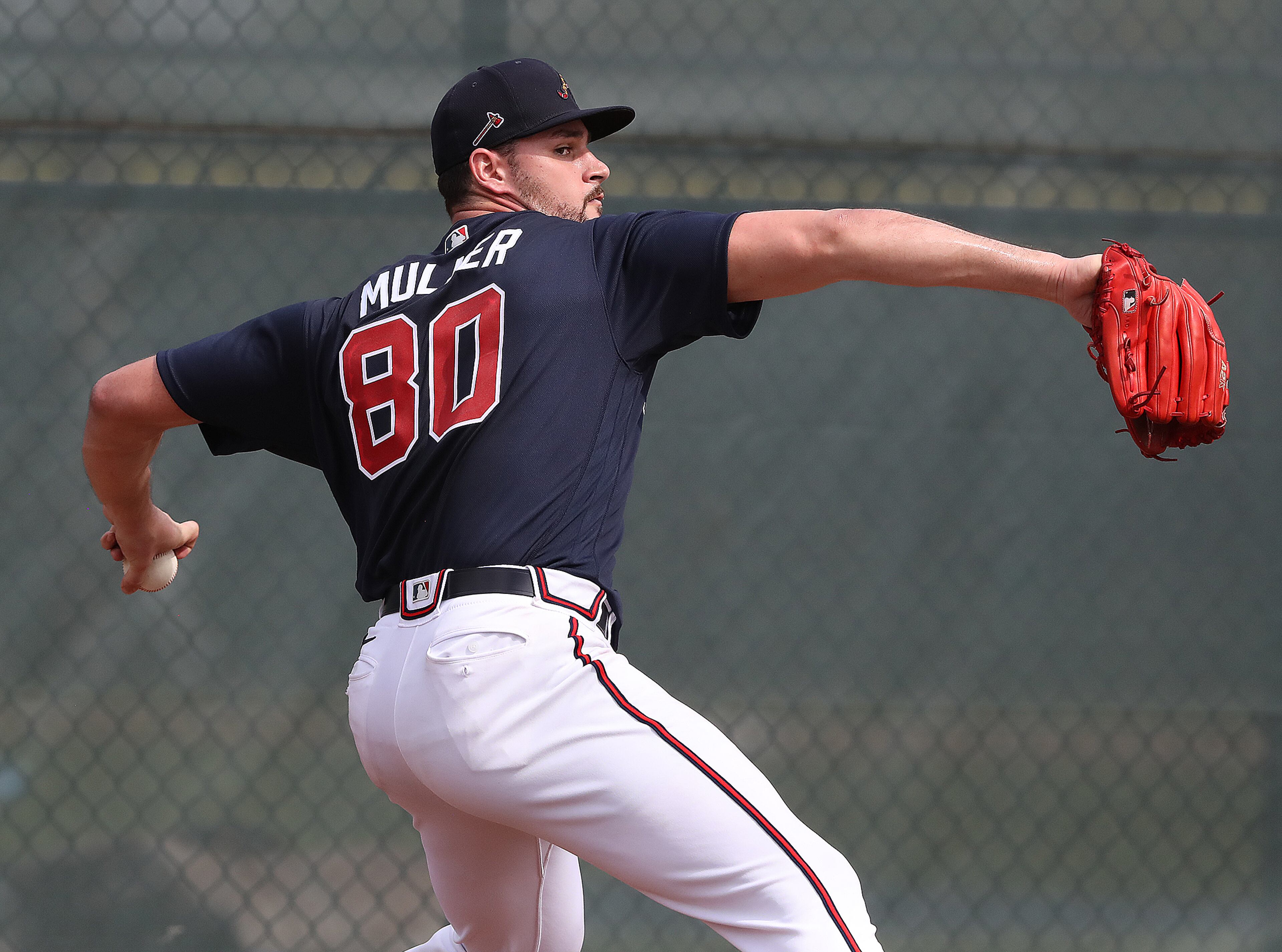 Braves pitcher Kyle Muller delivers a pitch during spring training on Friday, Feb. 14, 2020, in North Port. Curtis Compton ccompton@ajc.com