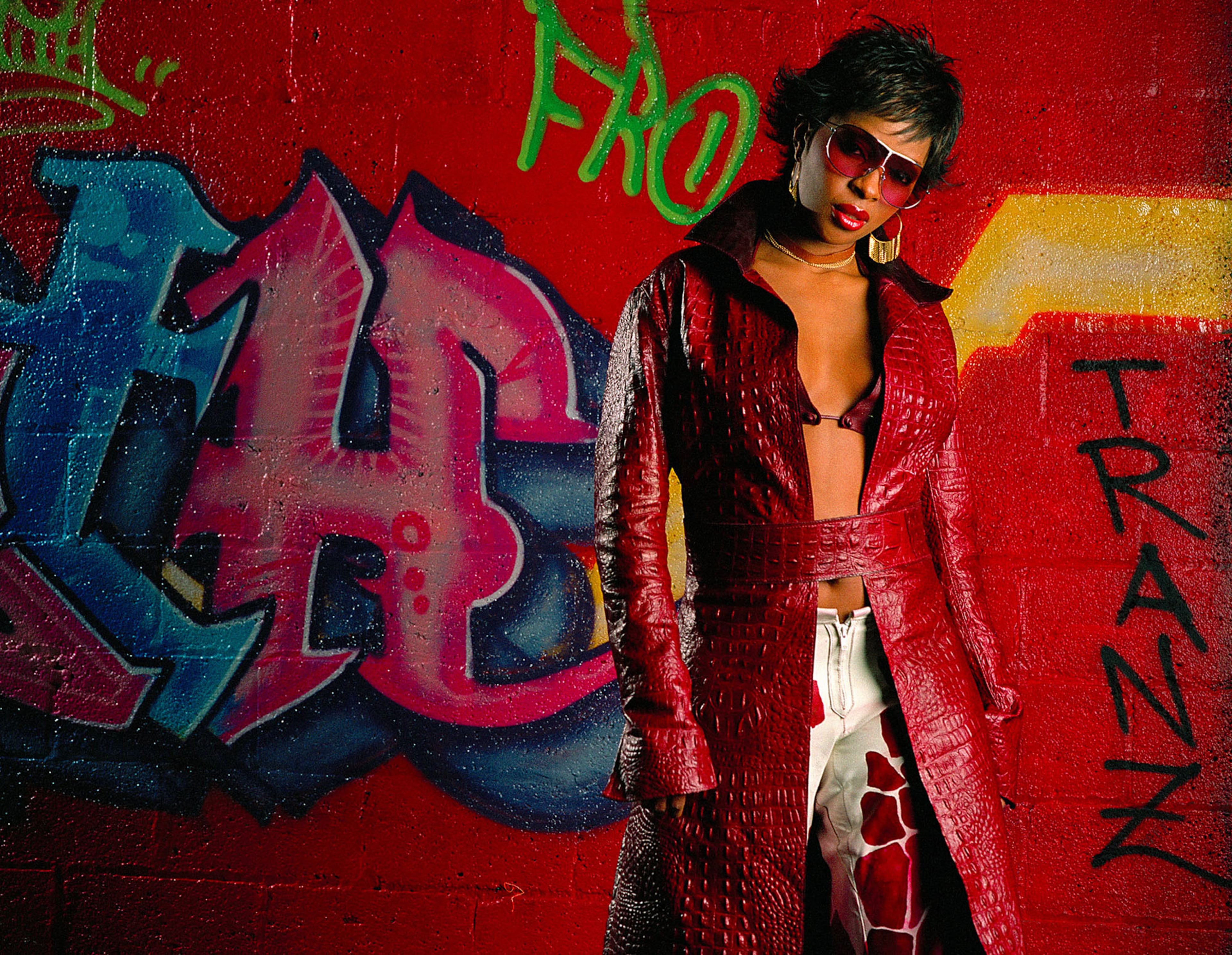 Mary J. Blige poses in a studio in New York on Jan. 27, 2002.