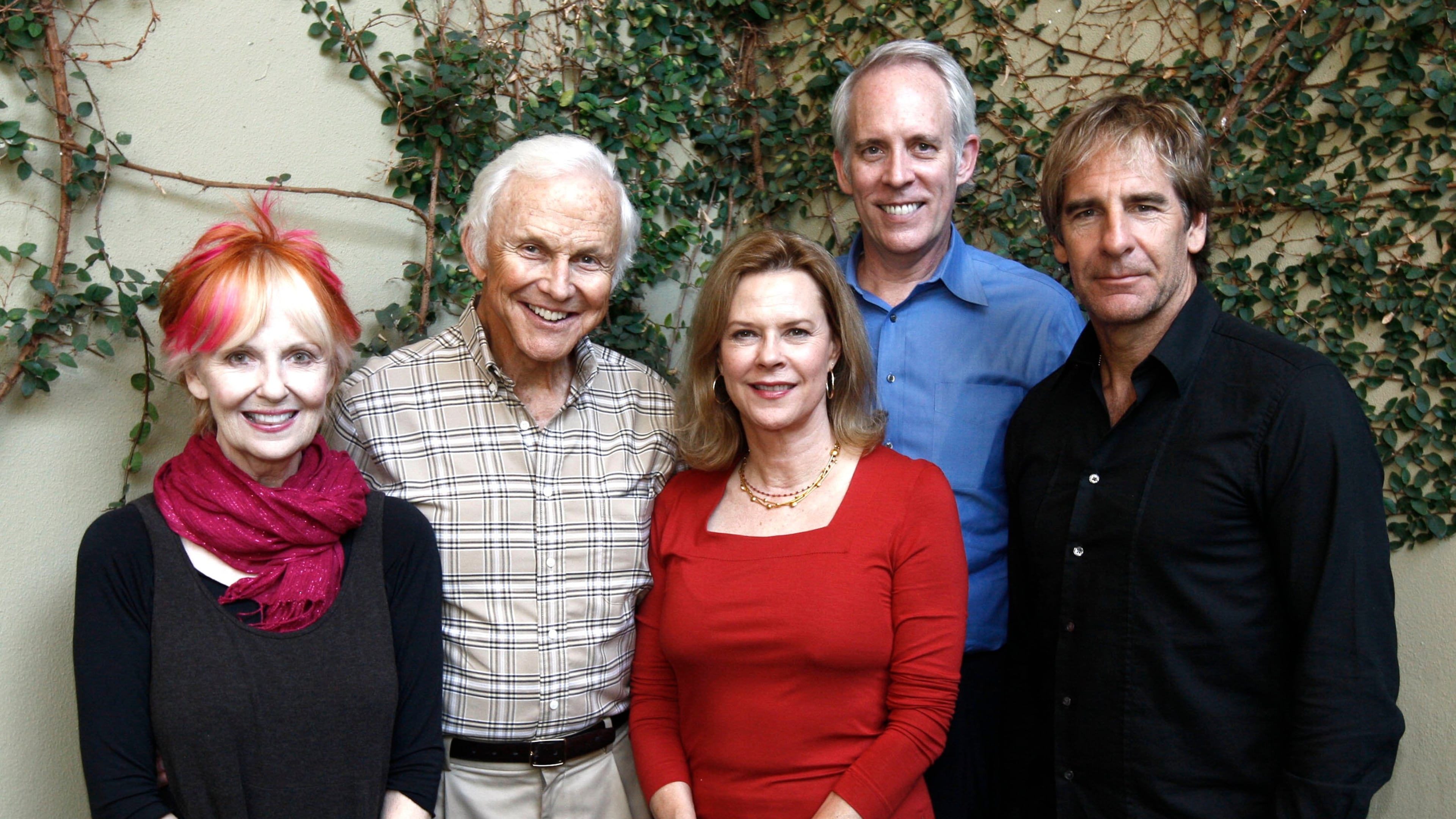 FILE - Shelley Fabares, left, poses for a group photo with other Screen Actors Guild Awards committee members, from left, Paul Napier, Chairwoman JoBeth Williams, Vice Chair Daryl Anderson and Scott Bakula during a tasting of the proposed menu and alternatives for the SAG Awards by Lucques Catering, Sept. 29. 2009, in Los Angeles. (AP Photo/Matt Sayles, File)