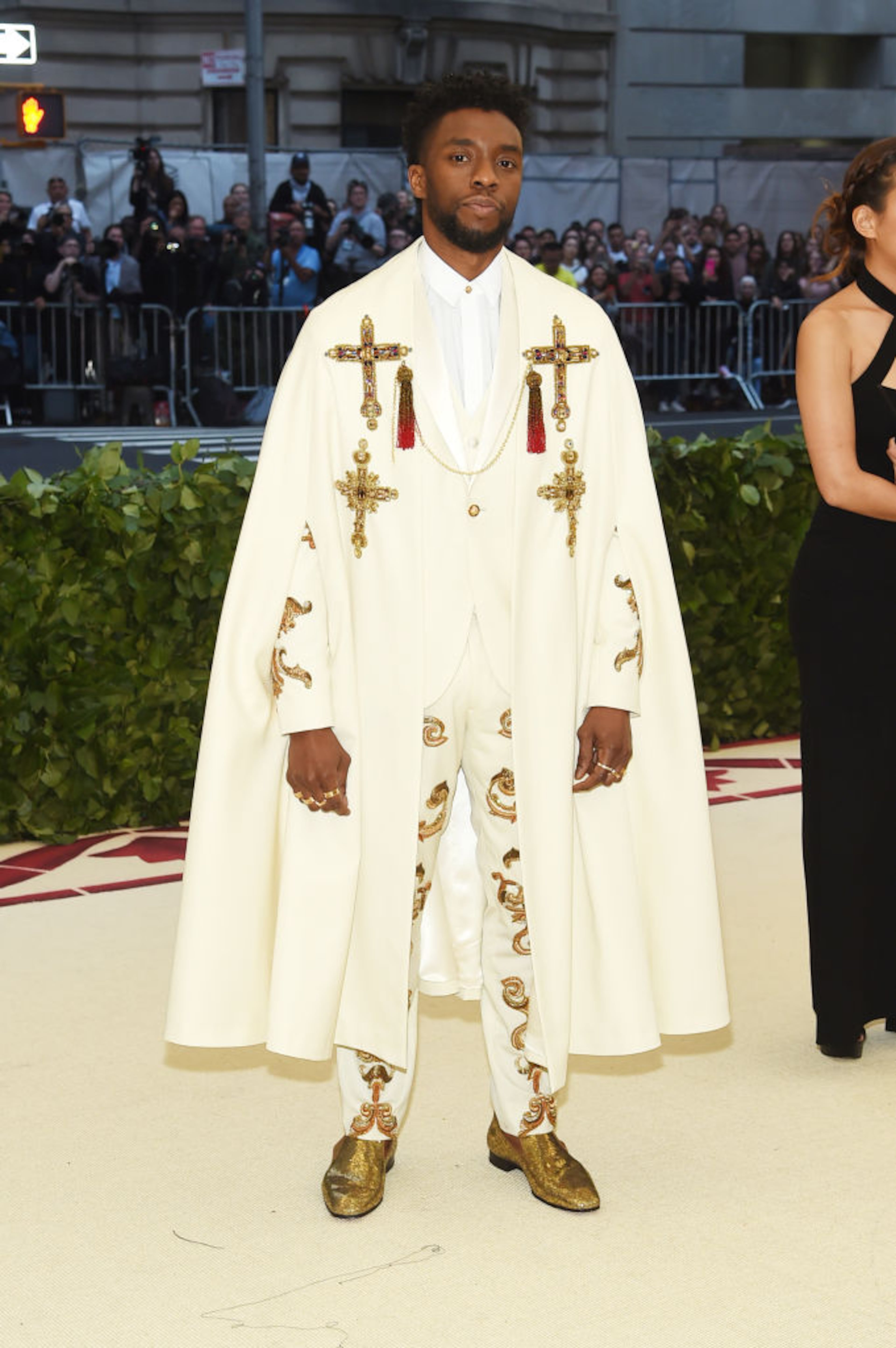 NEW YORK, NY - MAY 07: Chadwick Boseman attends the Heavenly Bodies: Fashion & The Catholic Imagination Costume Institute Gala at The Metropolitan Museum of Art on May 7, 2018 in New York City. (Photo by Jamie McCarthy/Getty Images)