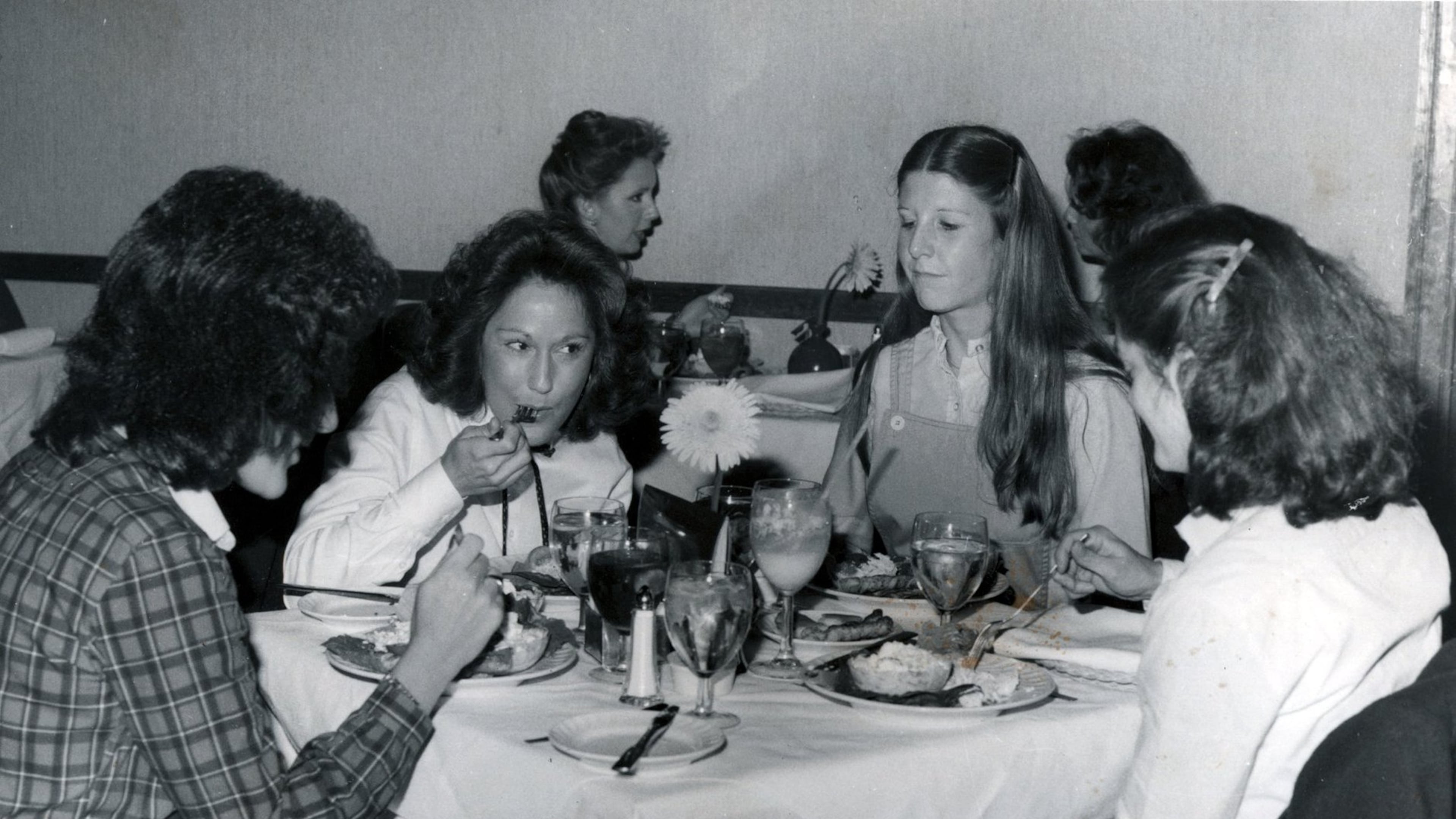 The Magnolia Room was a dining destination in the old downtown Rich’s department store. Shown dining in October of 1982 are Nancy Richter (left to right), Debbie Morse, Terry Allen and Neil Bell. AJC file