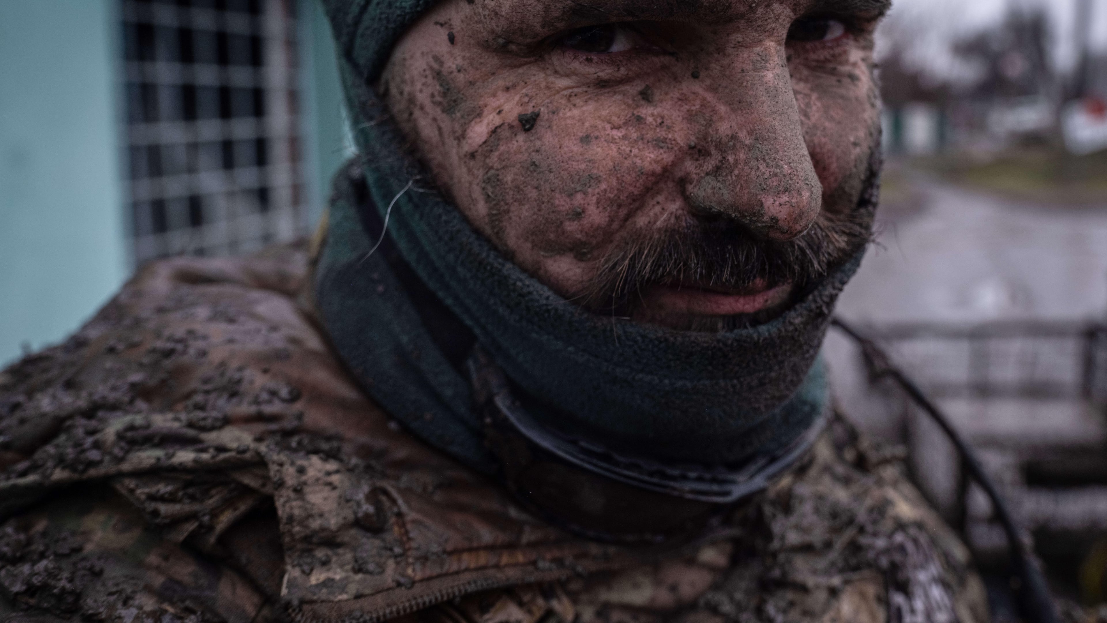 In this photo provided by Ukraine's 93rd Kholodnyi Yar Separate Mechanized Brigade press service, a serviceman poses for a photographer in Donetsk region, Ukraine, Saturday, Jan. 31, 2026. (Iryna Rybakova/Ukraine's 93rd Mechanized Brigade via AP)