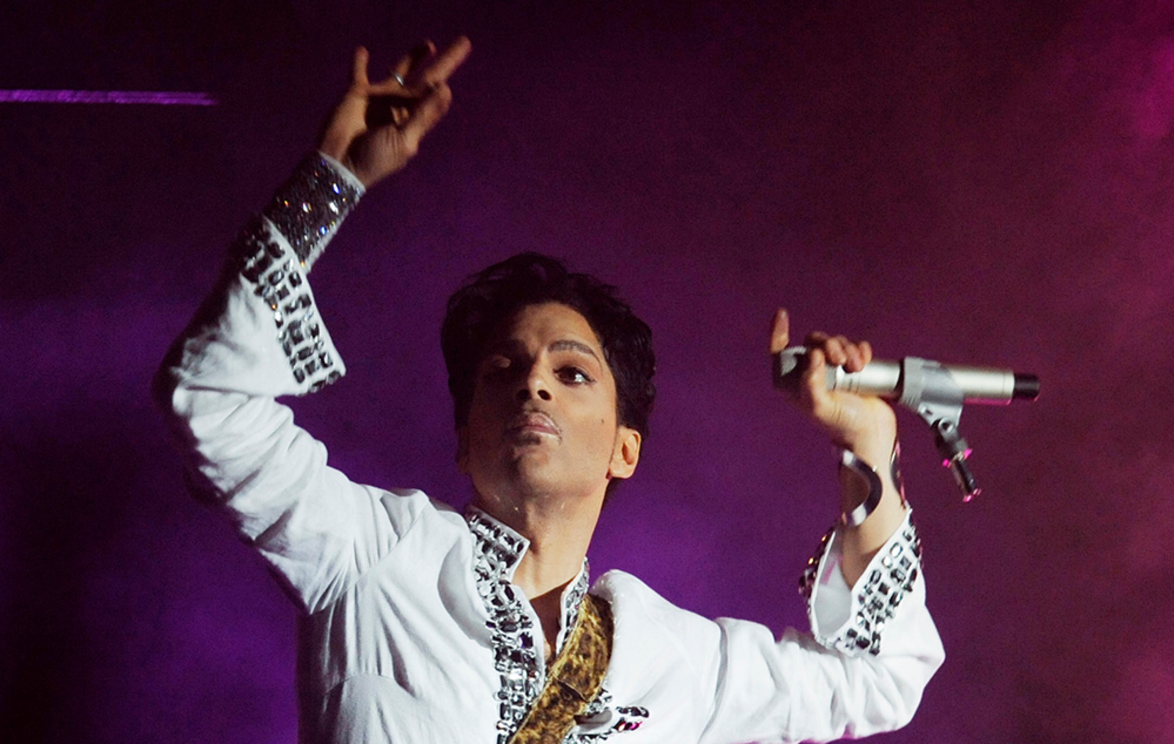 Prince performs during the second day of the Coachella Valley Music and Arts Festival in Indio, Calif.