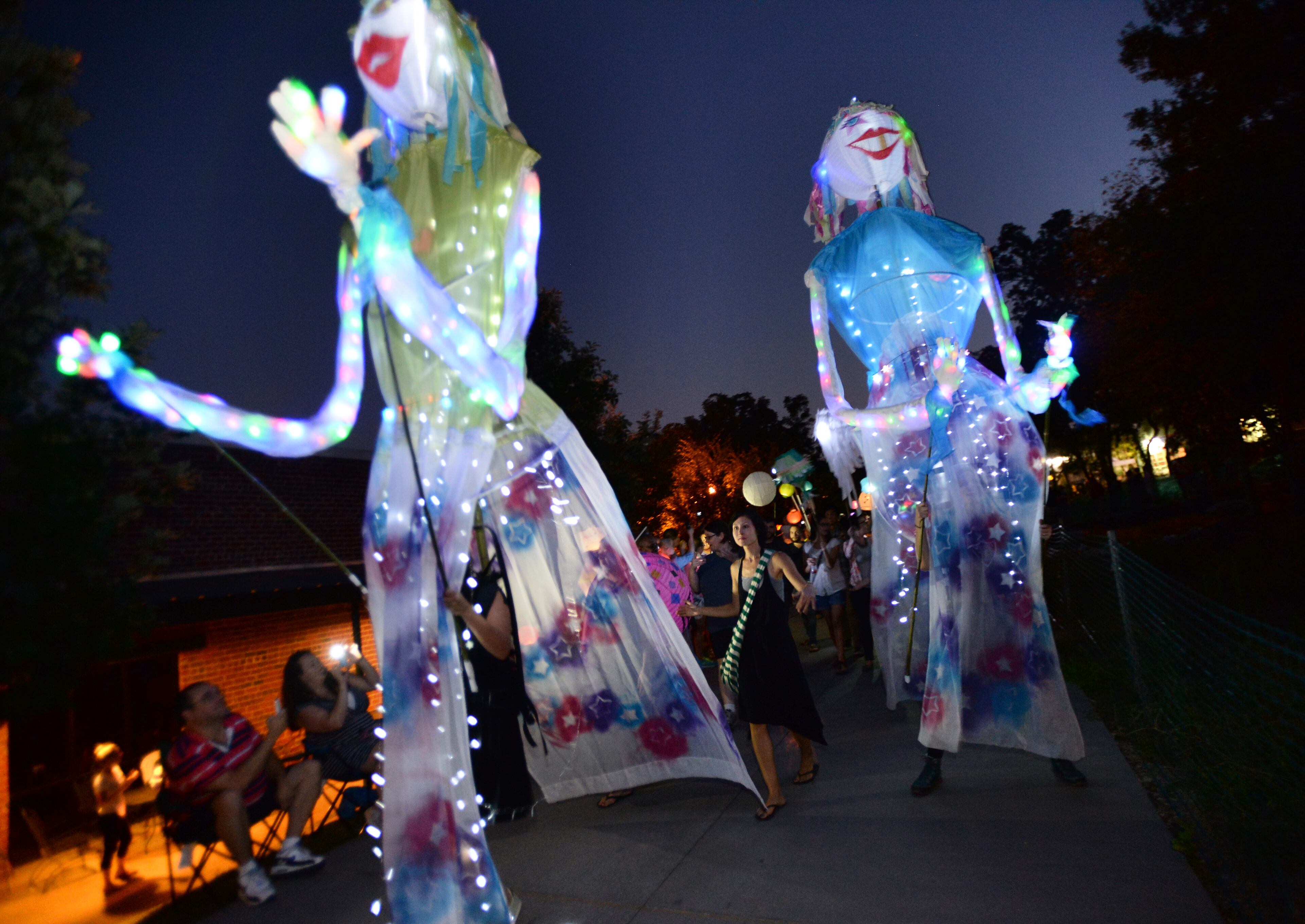 Star Sisters lanterns float on the Eastside Trail of the Atlanta BeltLine during the 2013 Atlanta BeltLine Lantern Parade on Sept. 7, 2013.