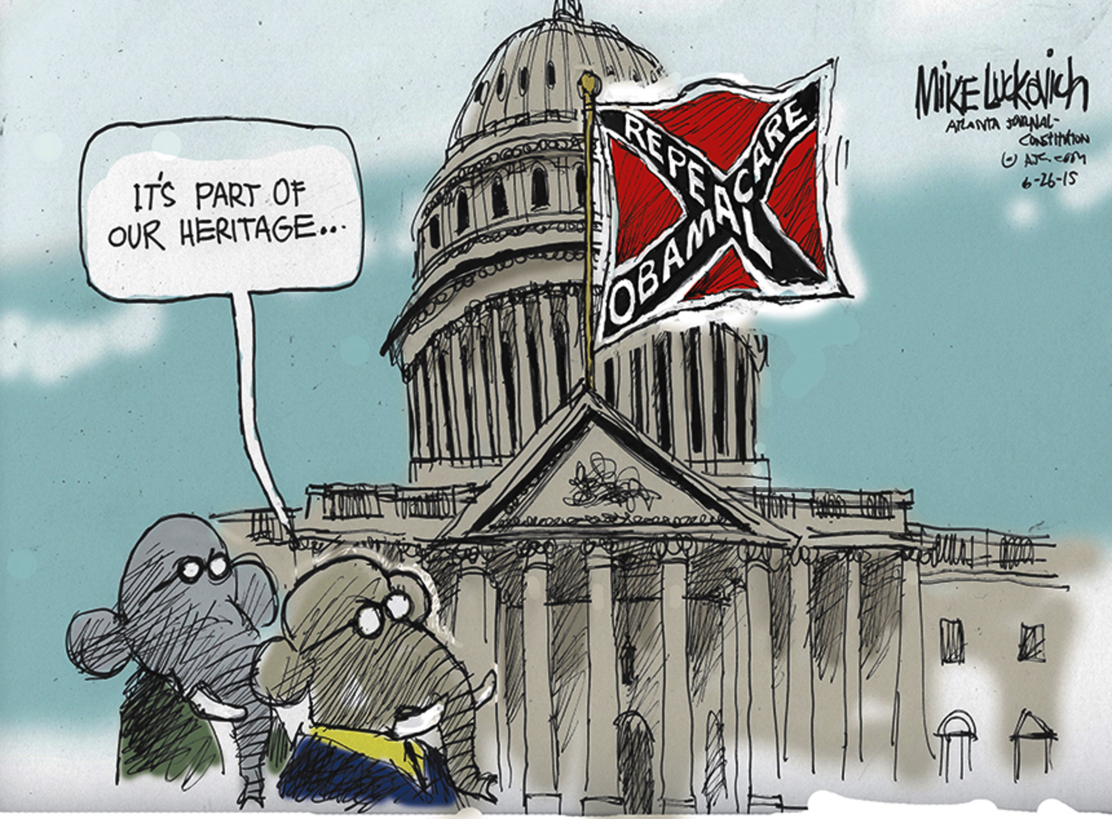 Mike Luckovich, editorial cartoonist for The Atlanta Journal-Constitution, won the Pulitzer Prize for Editorial Cartooning in 1995 and 2006. See more of Mike’s work at: Best of Luckovich, June 2015. To buy signed prints or originals, email mike at mluckovich@ajc.com