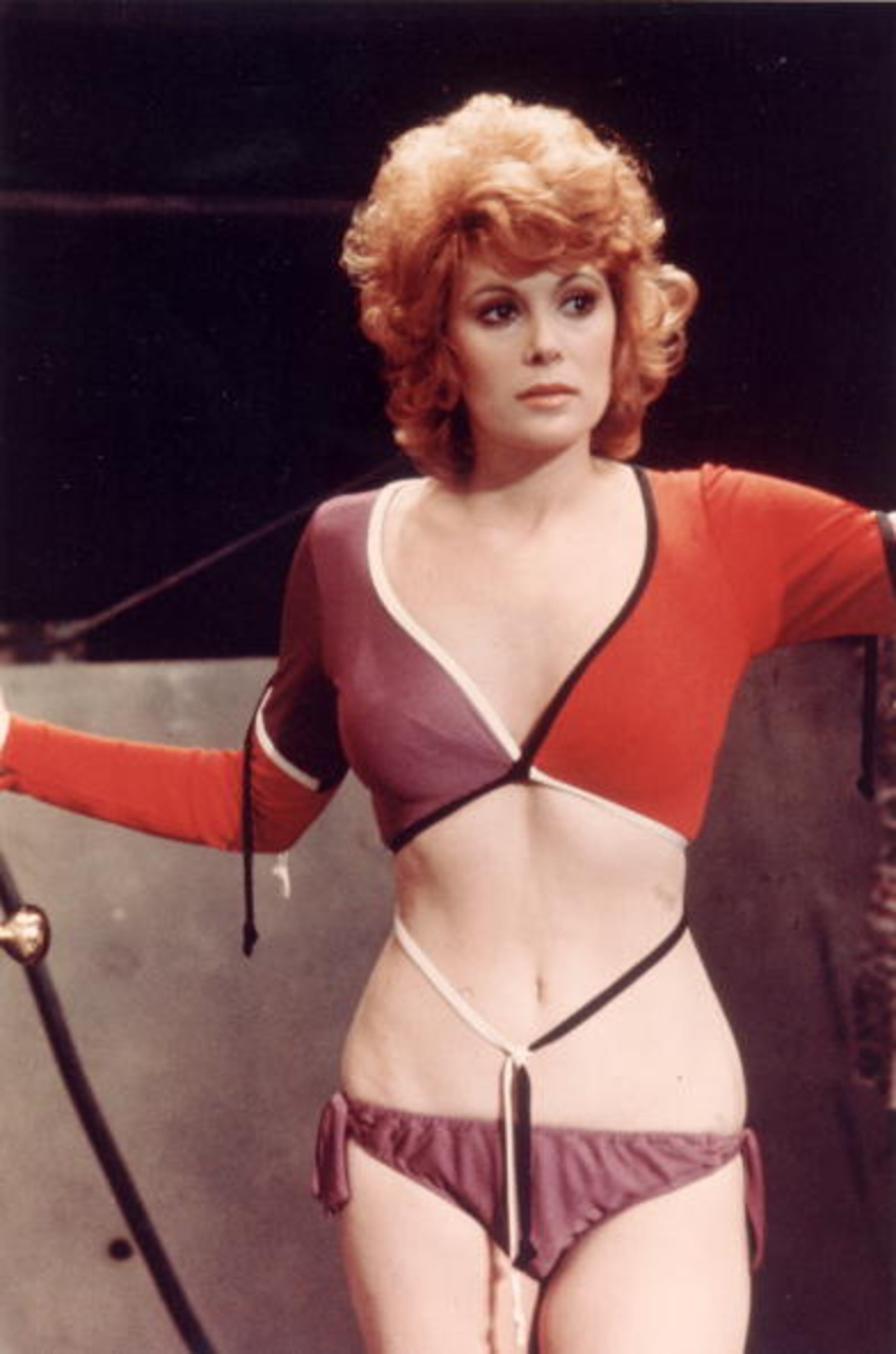 American actor Jill St. John wears a cutaway outfit in a still from the James Bond film, 'Diamonds Are Forever,' directed by Guy Hamilton, 1971. (Photo by United Artists/Archive Photos/Getty Images)
