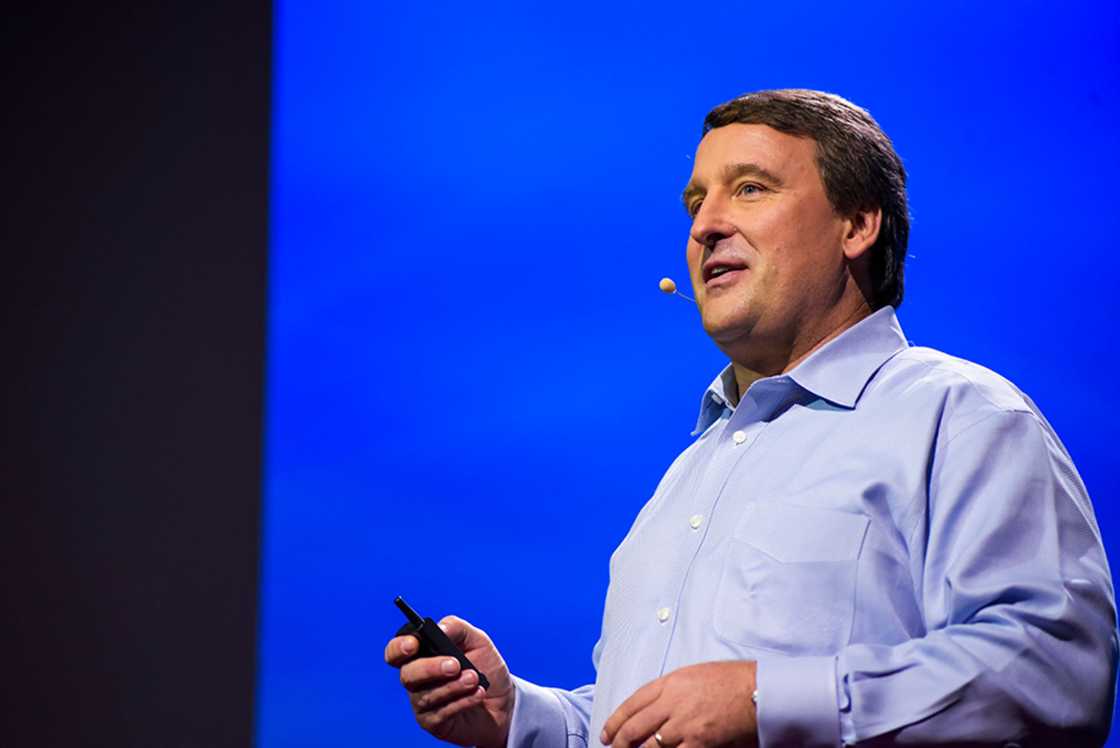 ALAN AMLING(U.S. Global Logistics & Distribution Marketing Vice President): Amling's talk focused on the challenges that manufacturing and transportation companies face in catching up to the consumer expectations created by the information age. Quote: "How do you get your specific order on-demand when the economics of transportation are built around consolidating many orders? And by the way, how do you do all this with the least impact to the environment?" (Photo: Mark Tioxon/TED)