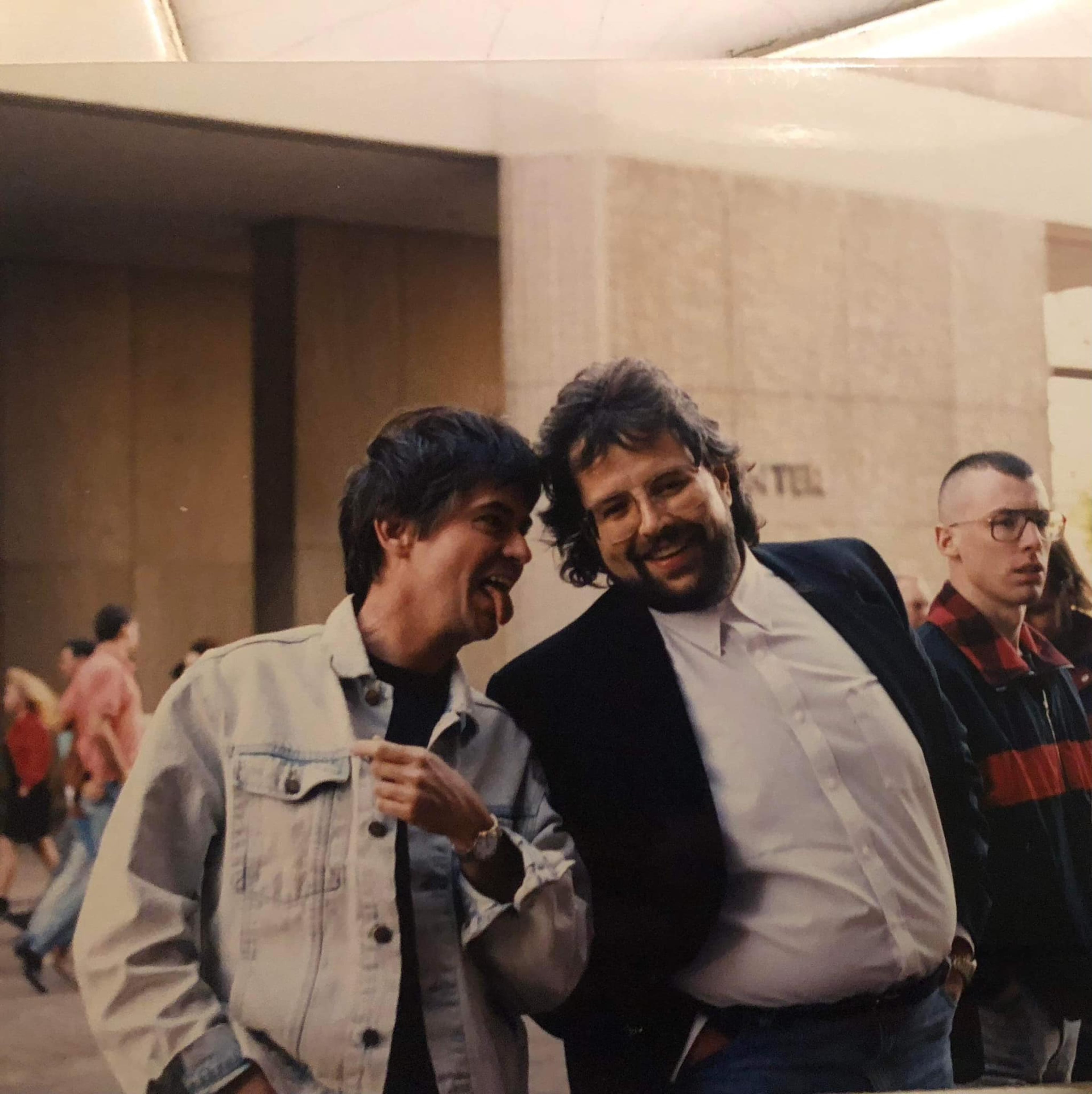 Al Hardee, a long-time Kicks 101.5 producer and weekend host, with James Carney (AKA Moby) in 1992 at a Hank Williams concert. CONTRIBUTED/AL HARDEE