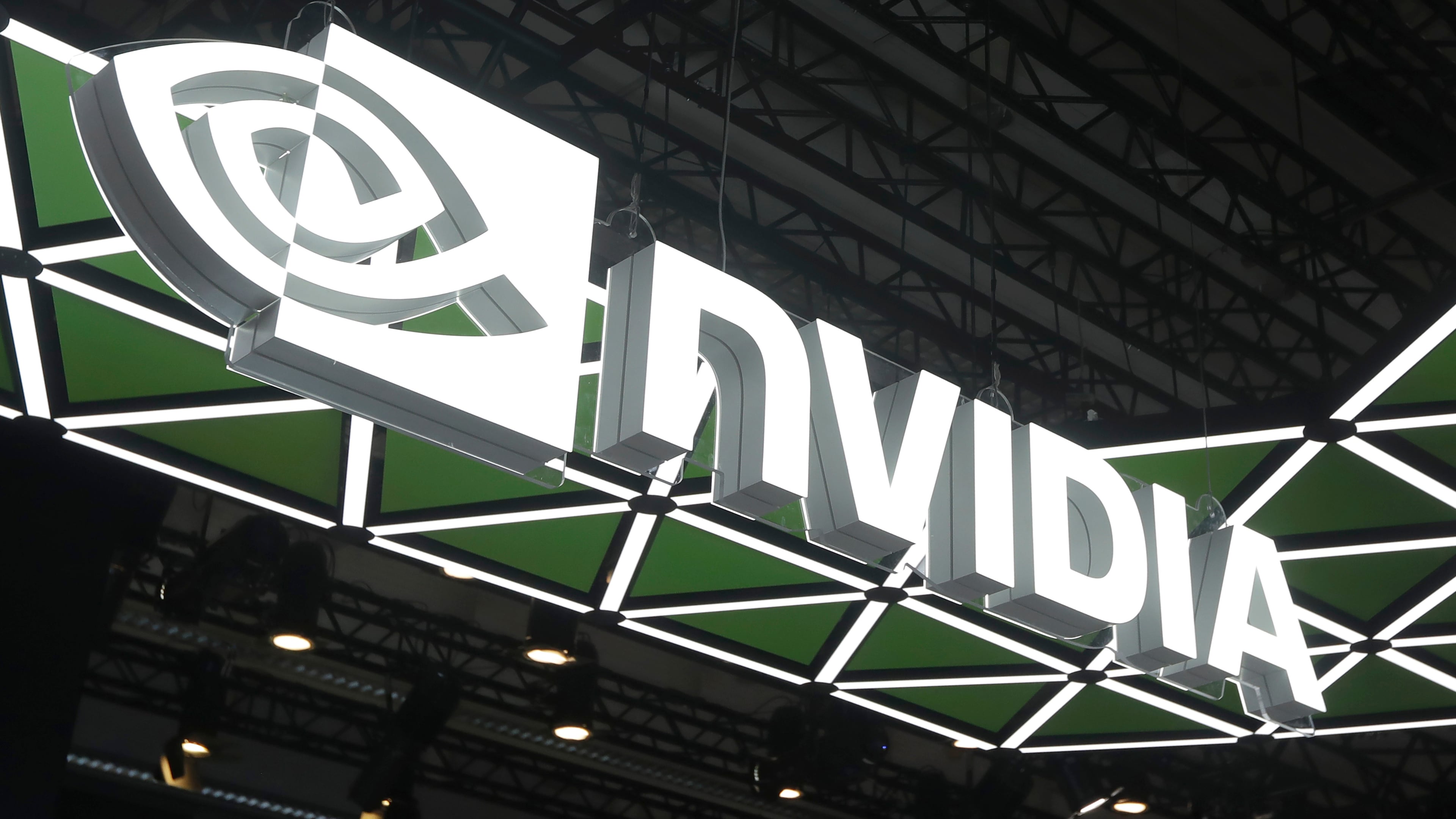 FILE - A logo of Nvidia is displayed at at the Computex Taipei exhibition, one of the world's largest computer and technology expos, in Taipei, Taiwan, Wednesday, June 3, 2026. (AP Photo/Chiang Ying-ying, File)