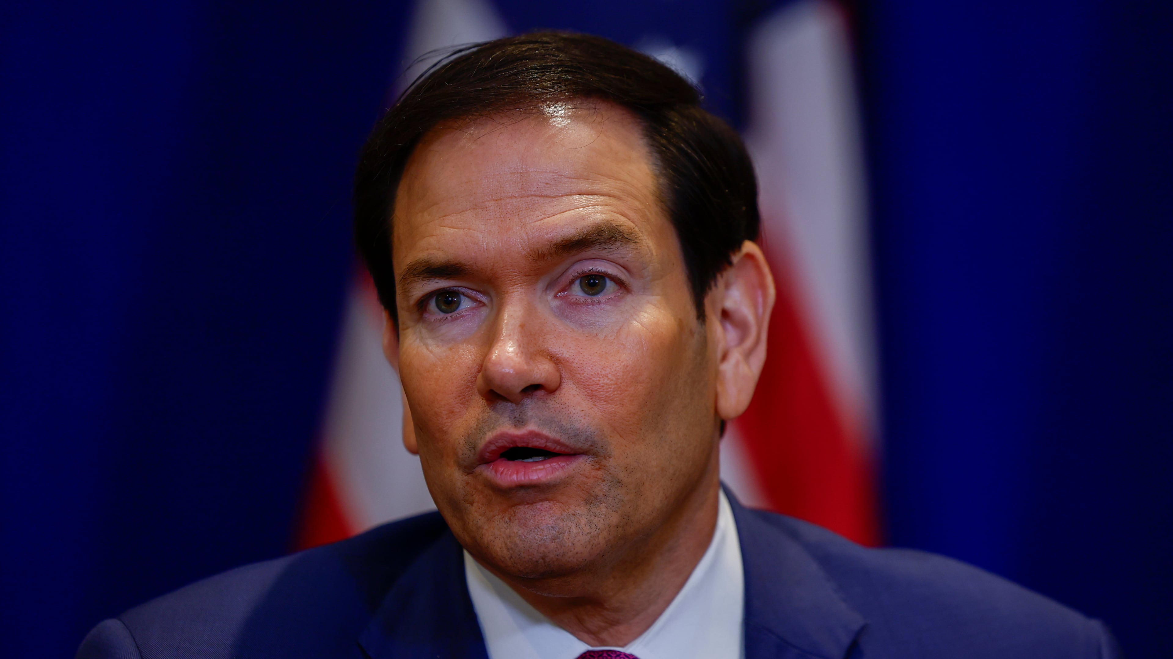 U.S. Secretary of State Marco Rubio speaks to members of the media during a signing ceremony on the sidelines of the 81st United Nations General Assembly in New York, Monday, Sept. 21, 2026. (Jeenah Moon, Pool Photo via AP)