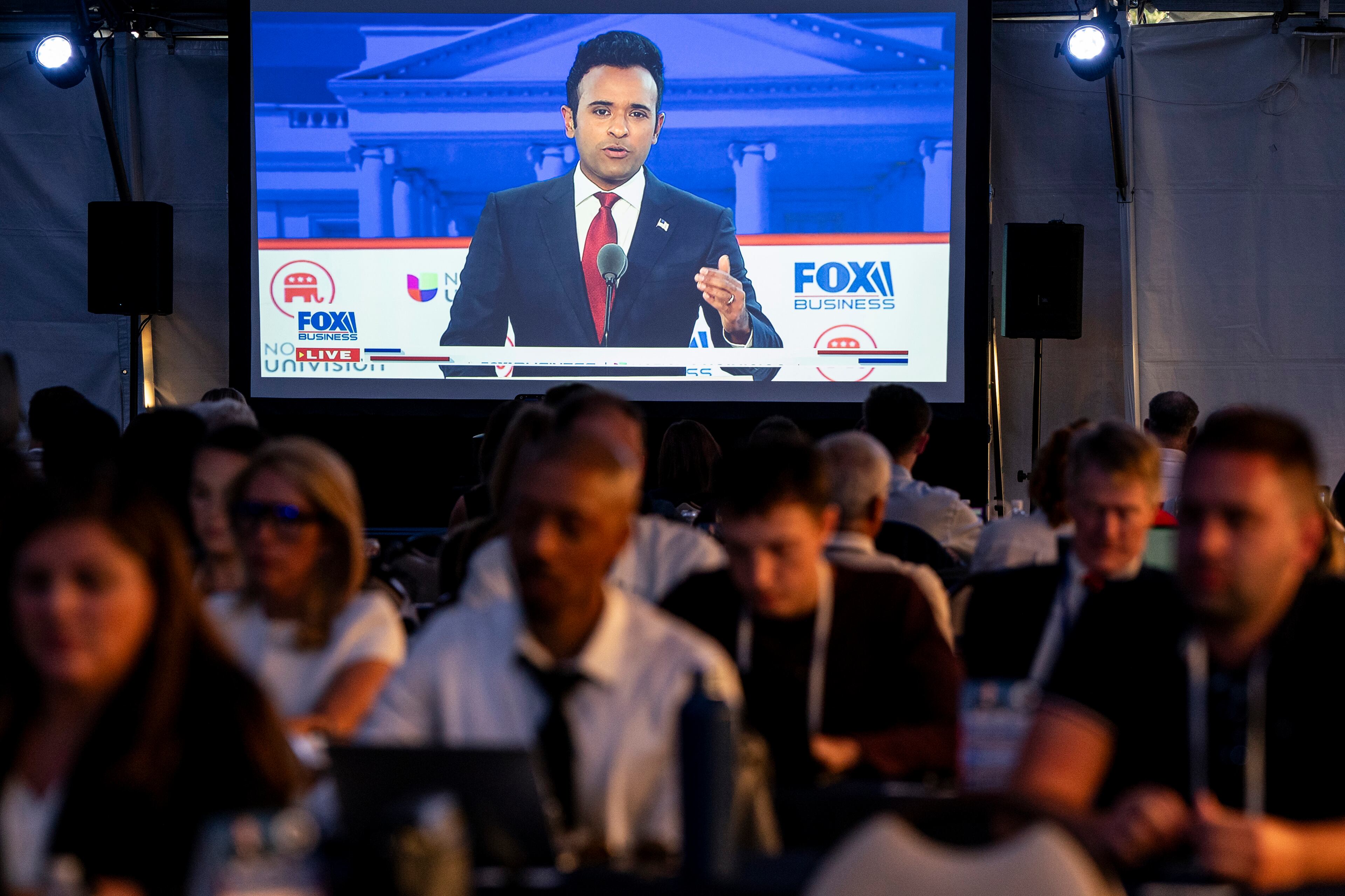 Entrepreneur Vivek Ramaswamy drew attacks from several rivals on the state during Wednesday's GOP presidential candidates debate. (Haiyun Jiang/The New York Times)
