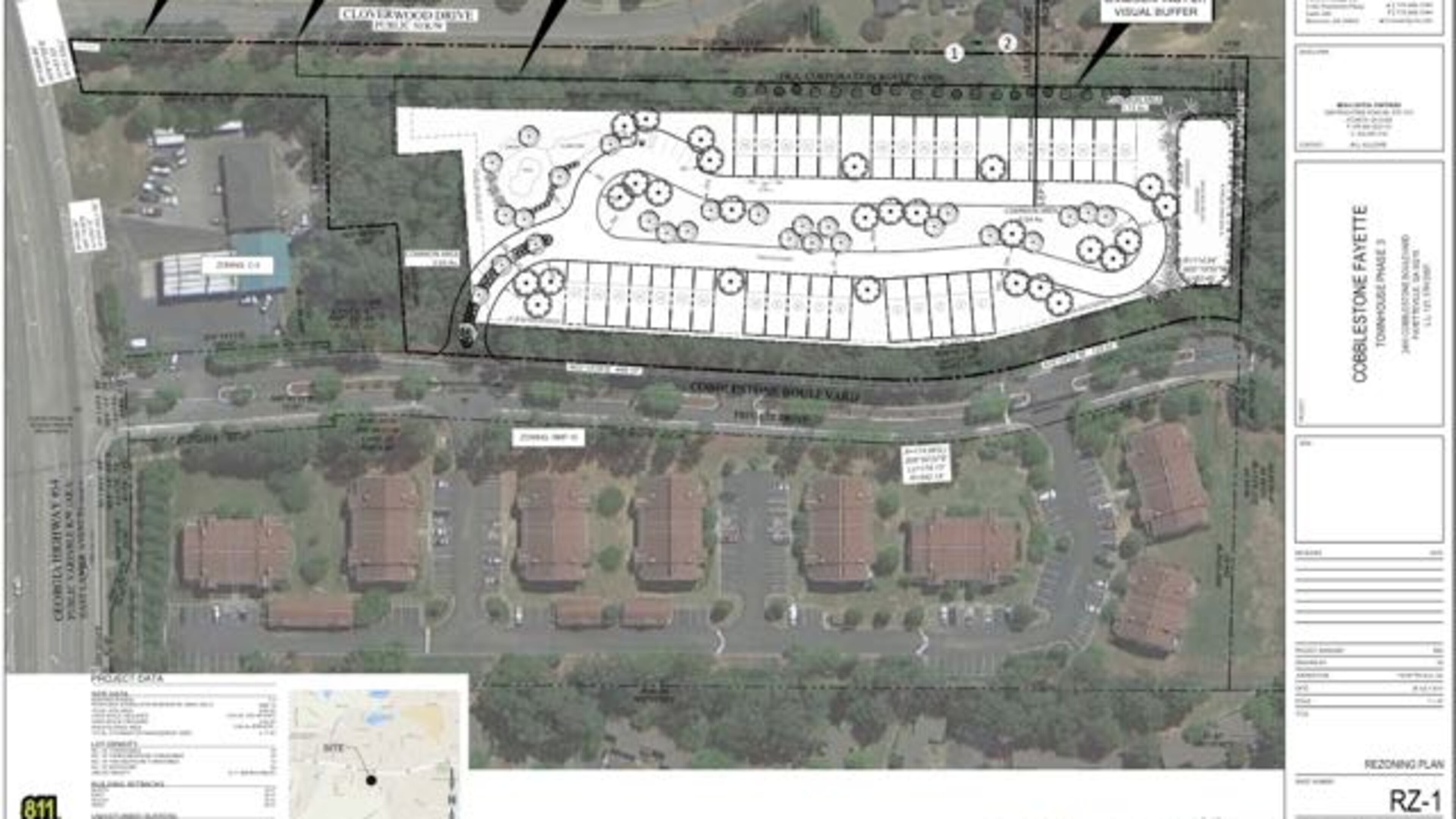 A tract of land in Fayetteville once slated for new townhomes will revert to its original commercial zoning. Courtesy City of Fayetteville