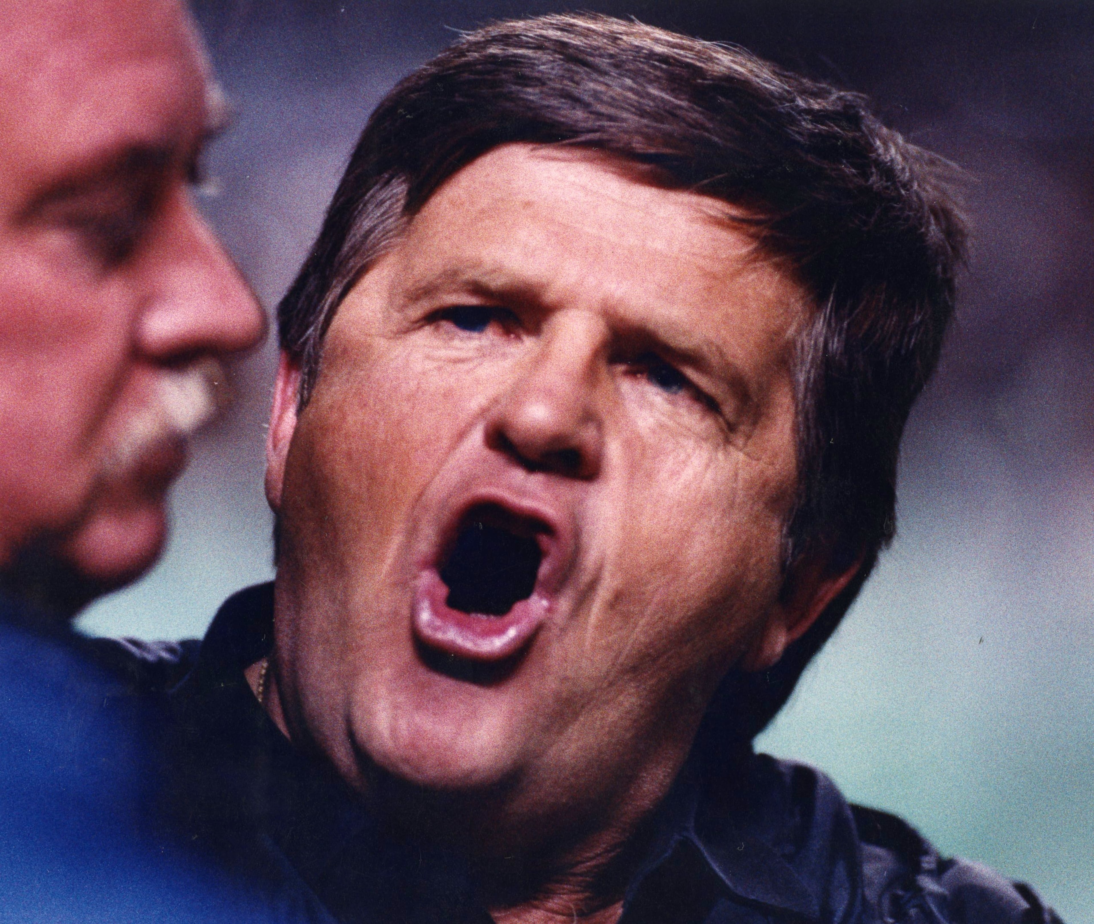 Glanville isn't happy with what's going on in a 1992 Falcons game. AJC file photo