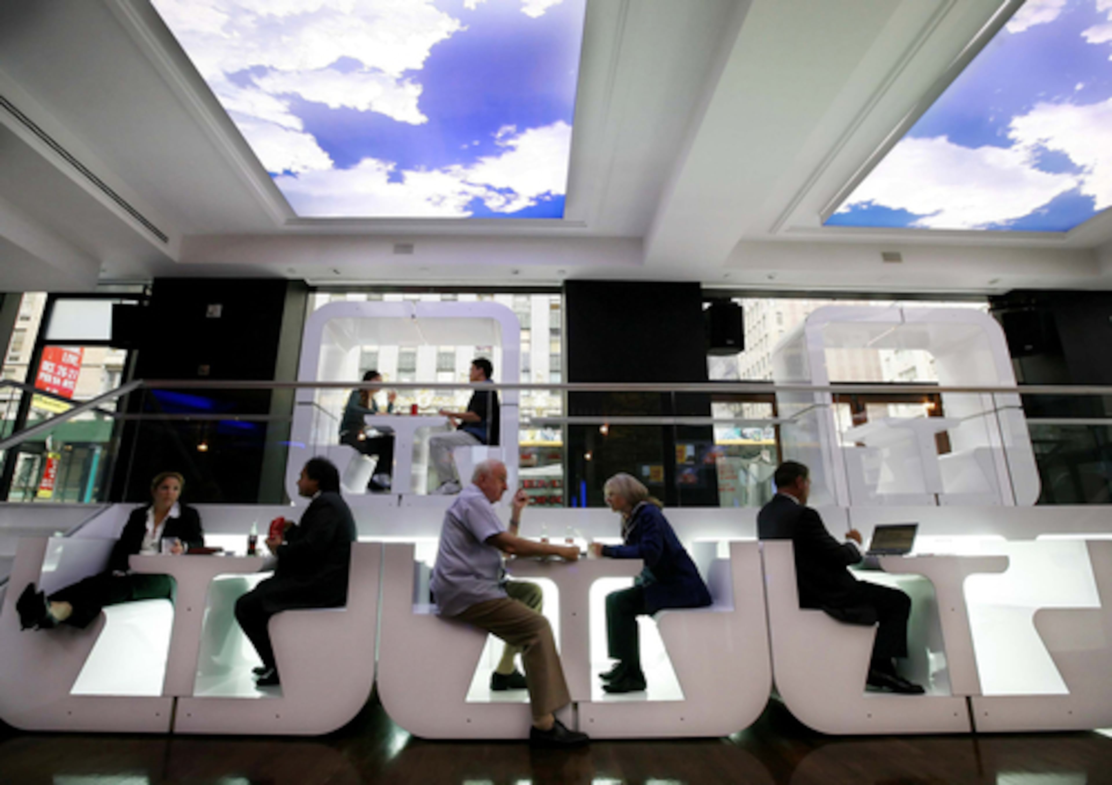 Visitors to the Delta Air Lines "SKY 360" lounge sample selections from a new menu made available on flights last October.