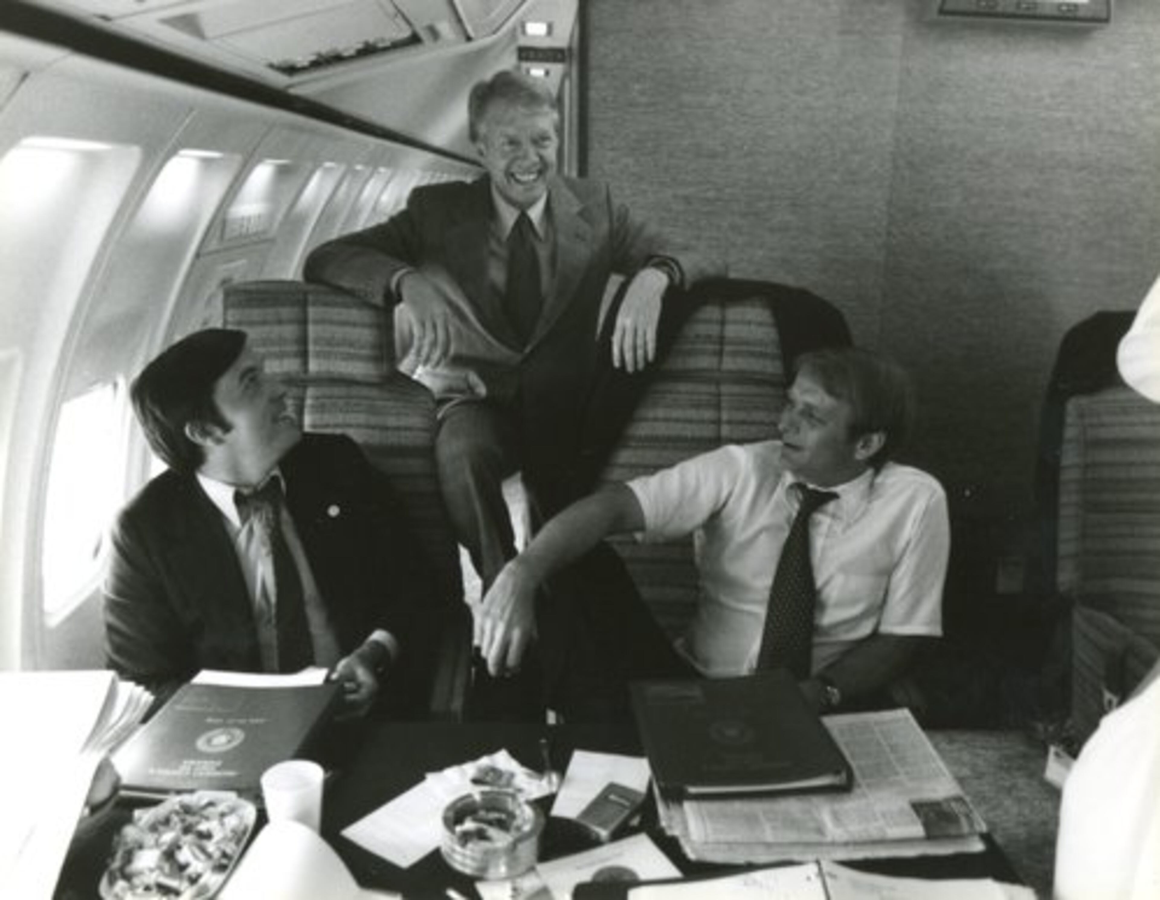 Jody Powell, a member of the so-called Georgia Mafia that descended on Washington after Carter was elected, died at his home near Cambridge on Maryland's eastern shore. He was 65. Chief of staff Hamilton Jordan (left), President Carter and Powell on Air Force One.