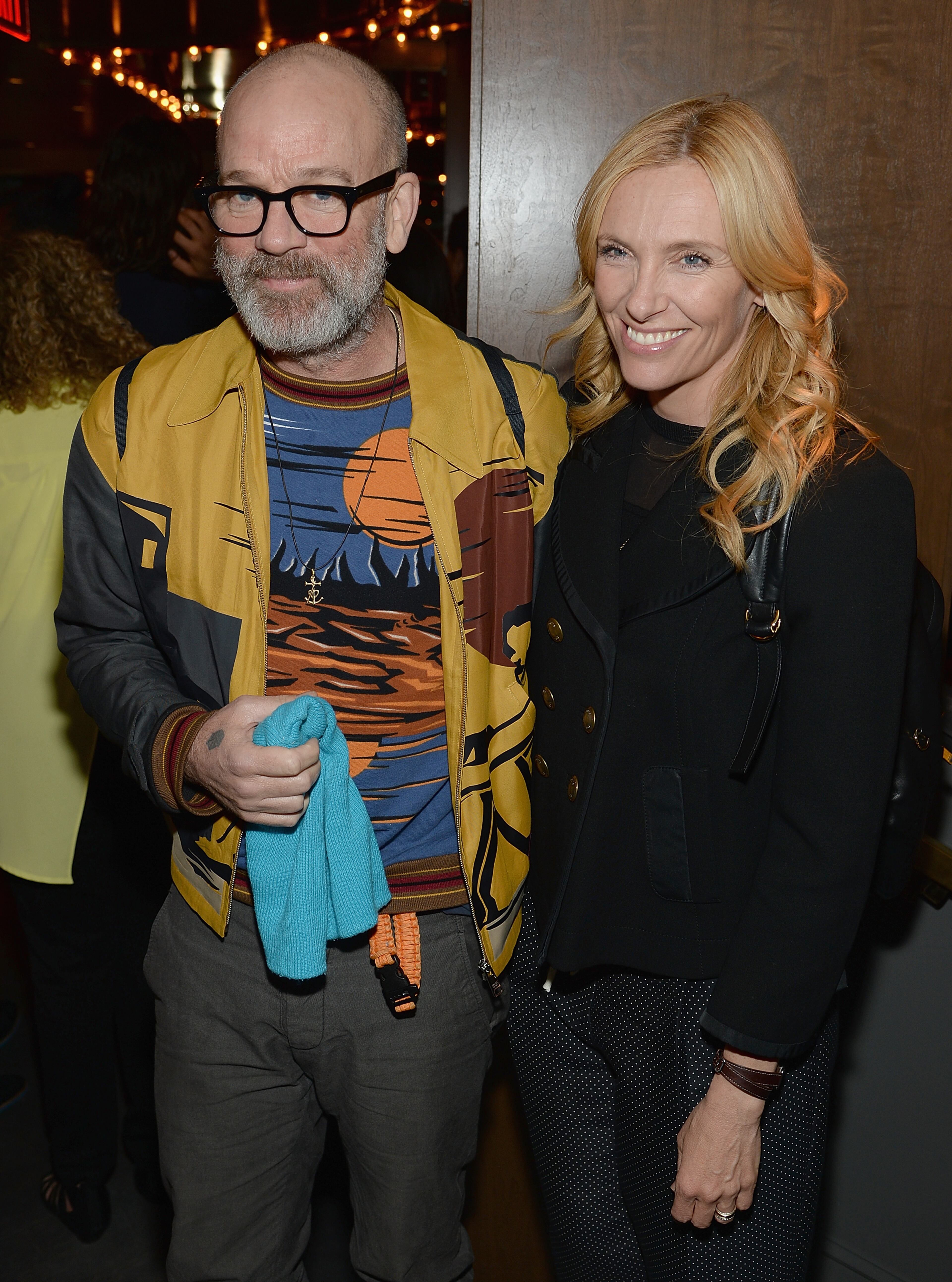 NEW YORK, NY - MAY 29: Michael Stipe and Toni Collette attend the ""Supermensch: The Legend Of Shep Gordon" screening at The Wayfarer on May 29, 2014 in New York City. (Photo by Dimitrios Kambouris/Getty Images)