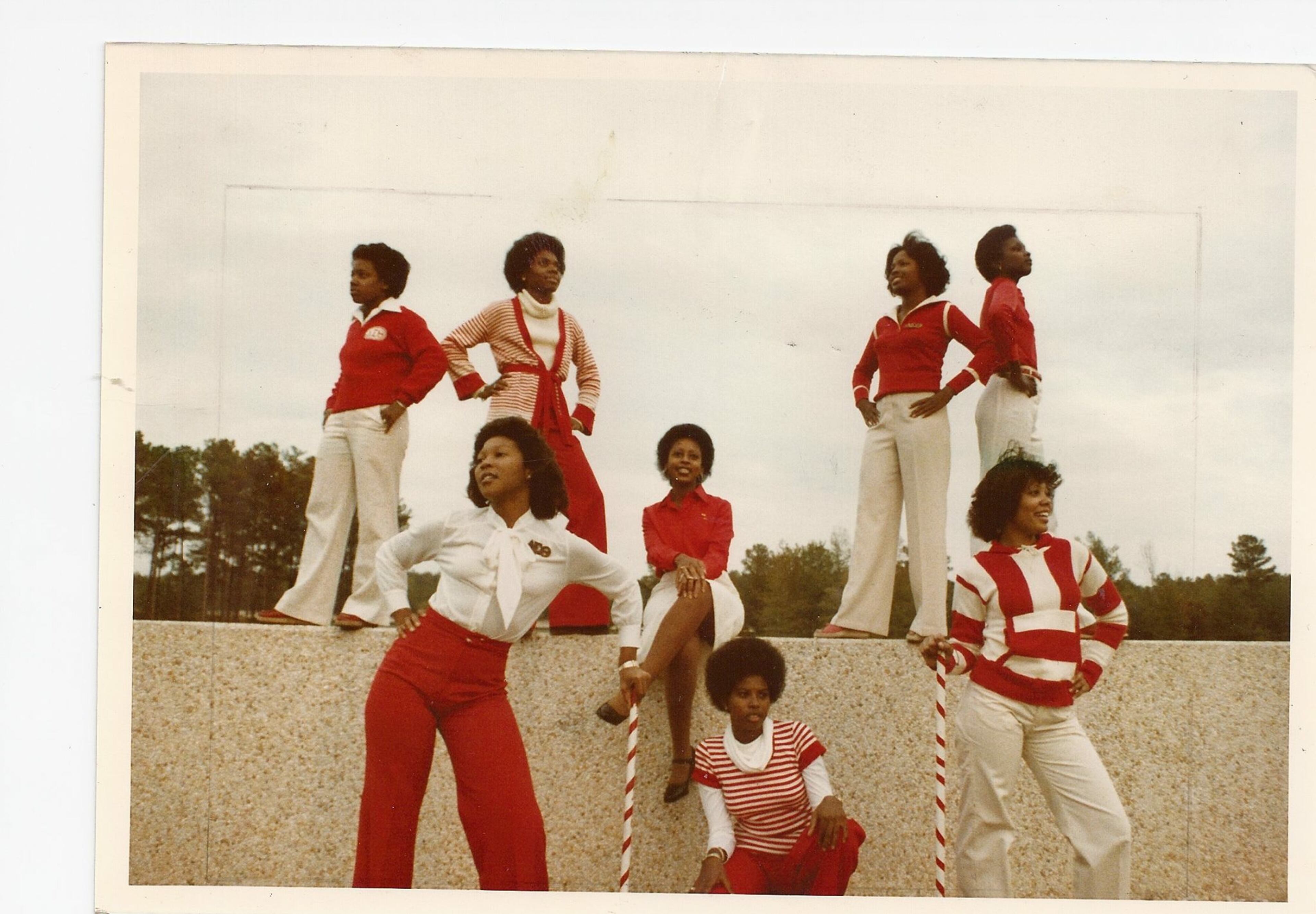 The Deltas of the Alpha Lambda chapter at North Carolina Central University were always known for their flair as seen here in this early 1980s year book photo.