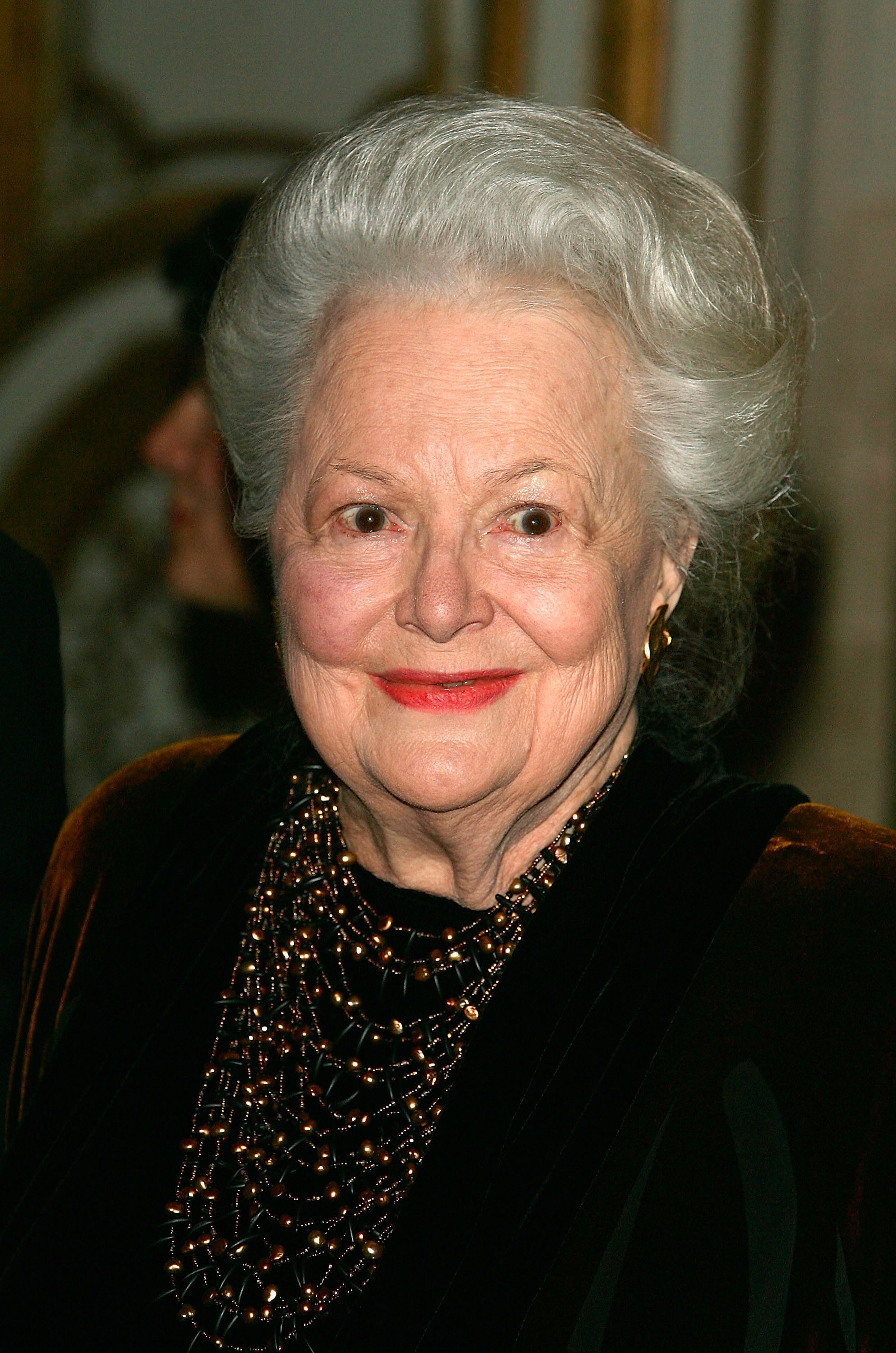 Olivia de Havilland arrives to attend the International evening of the child on November 28, 2005 in Versailles, France.