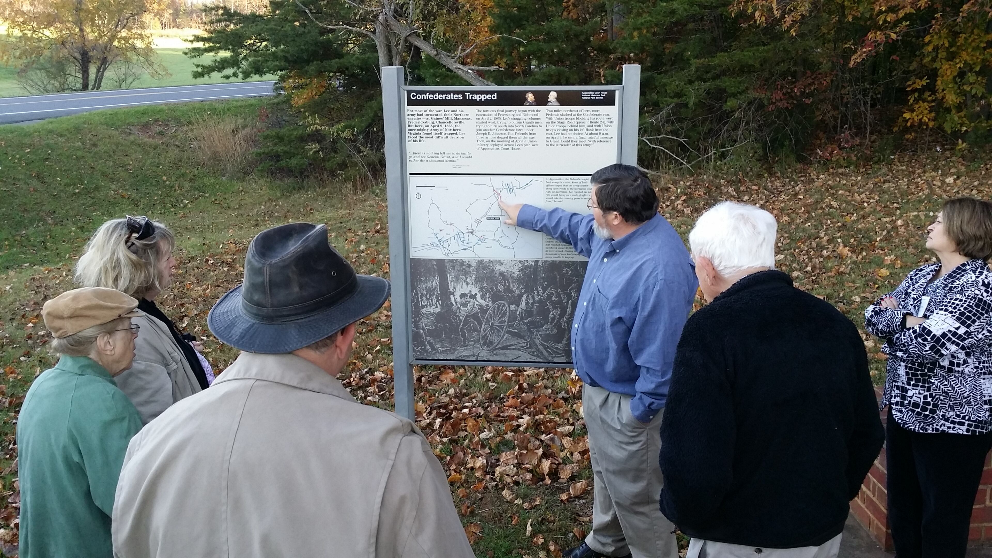 Brian Wills, director of the Center for the Study of the Civil War Era at Kennesaw State, leads a commuity group on a field trip to Rome, Ga. Contributed.