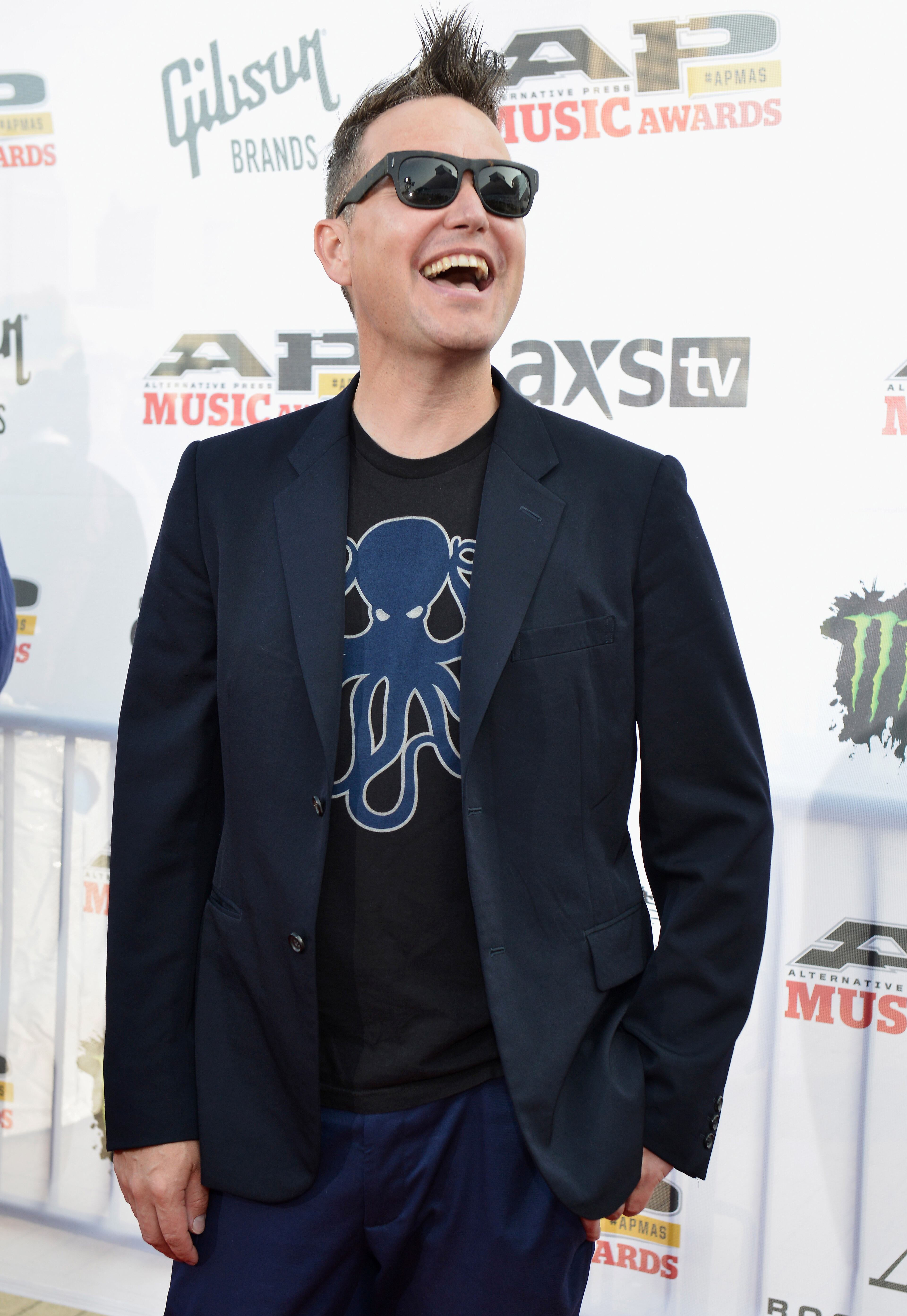 CLEVELAND, OH - JULY 21: Mark Hoppus of Blink 182 attends the 2014 Gibson Brands AP Music Awards at the Rock and Roll Hall of Fame and Museum on July 21, 2014 in Cleveland, Ohio. (Photo by Duane Prokop/Getty Images)