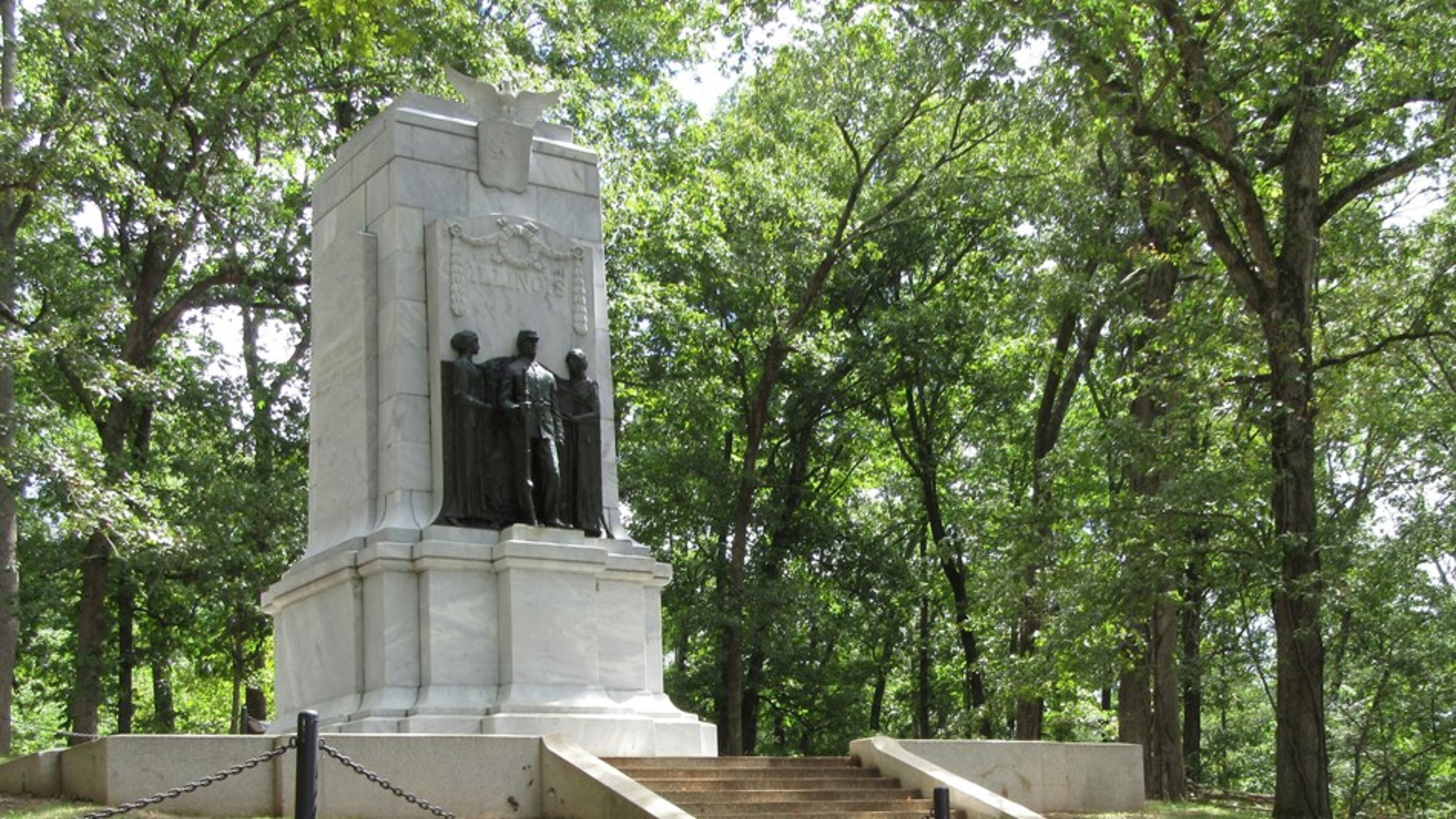 Closures will take place April 22-25 at certain sections of Kennesaw Mountain National Battlefield Park. Among them are the road and parking lot of the Illinois Monument, shown here. (Courtesy of the National Park Service, U.S. Department of the Interior)