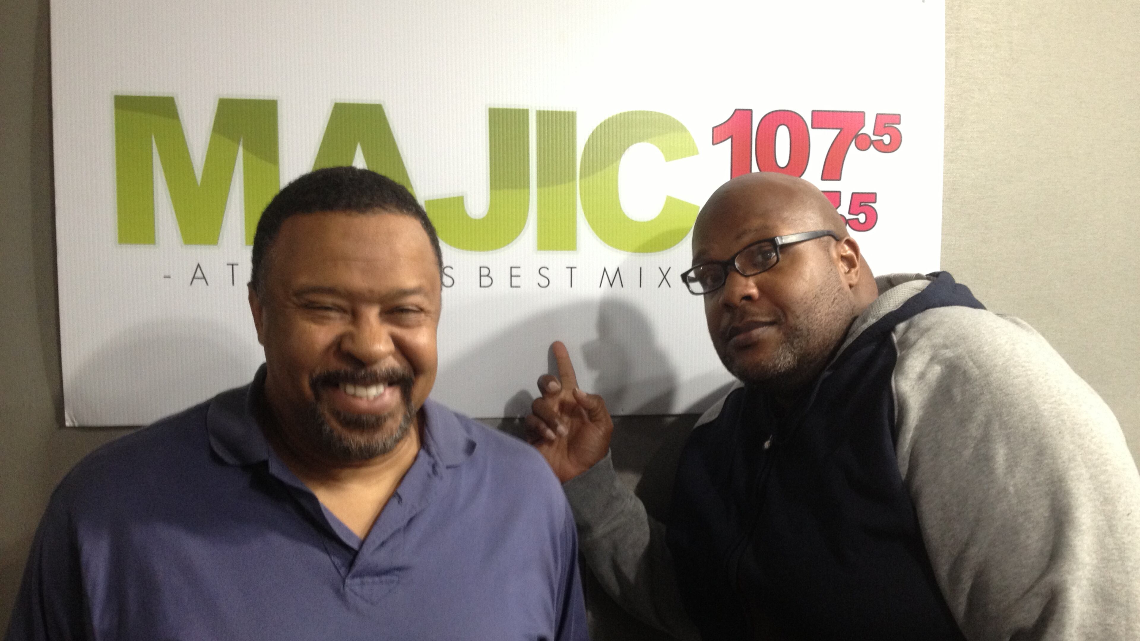 Silas "SiMan" Alexander and Chubb Rock man the afternoon show on Majic 107.5/97.5. CREDIT: Rodney Ho/rho@ajc.com