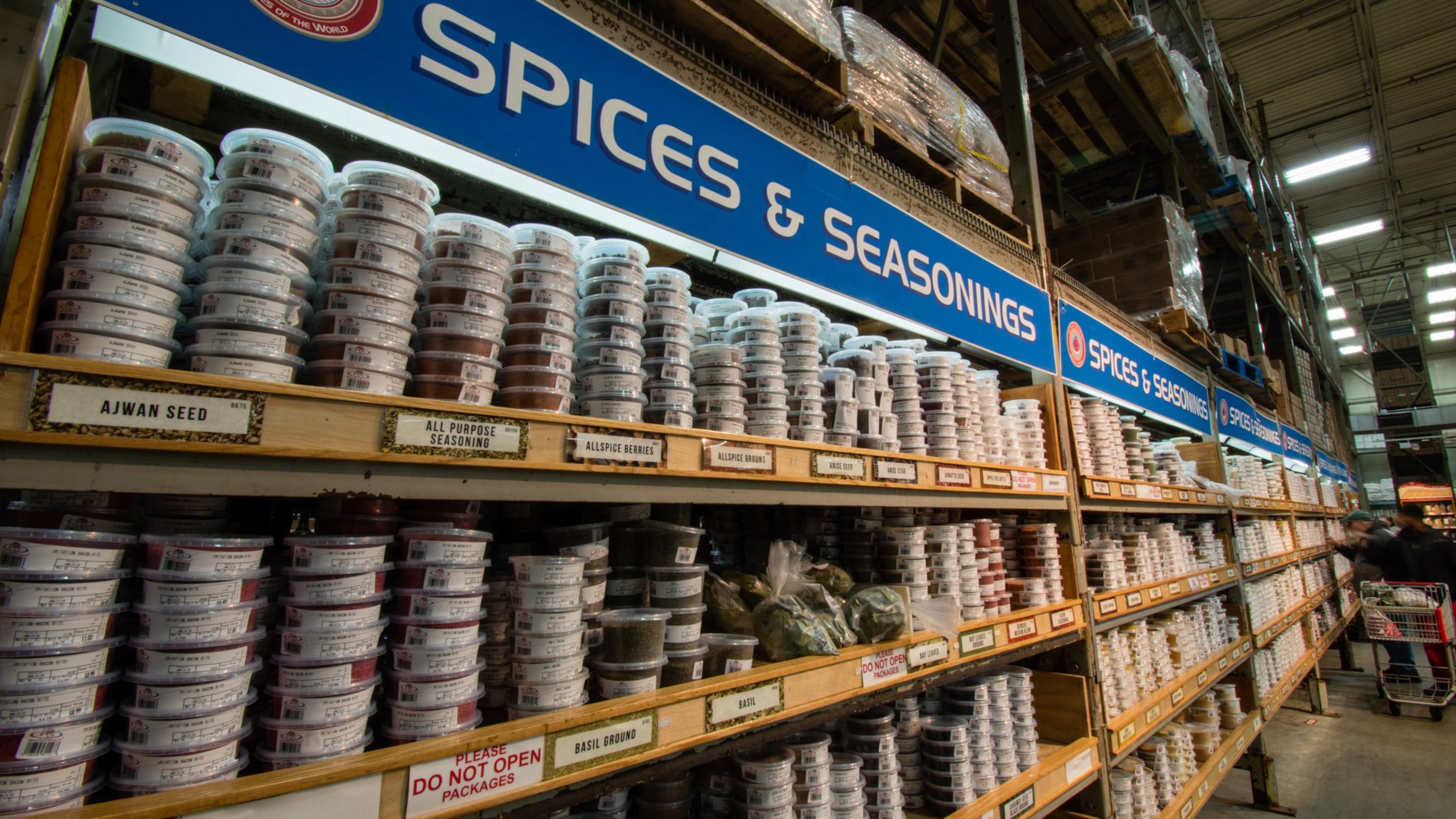 The wall of spices and seasonings at Your Dekalb Farmers Market, all sold under the market’s own label. CONTRIBUTED BY HENRI HOLLIS