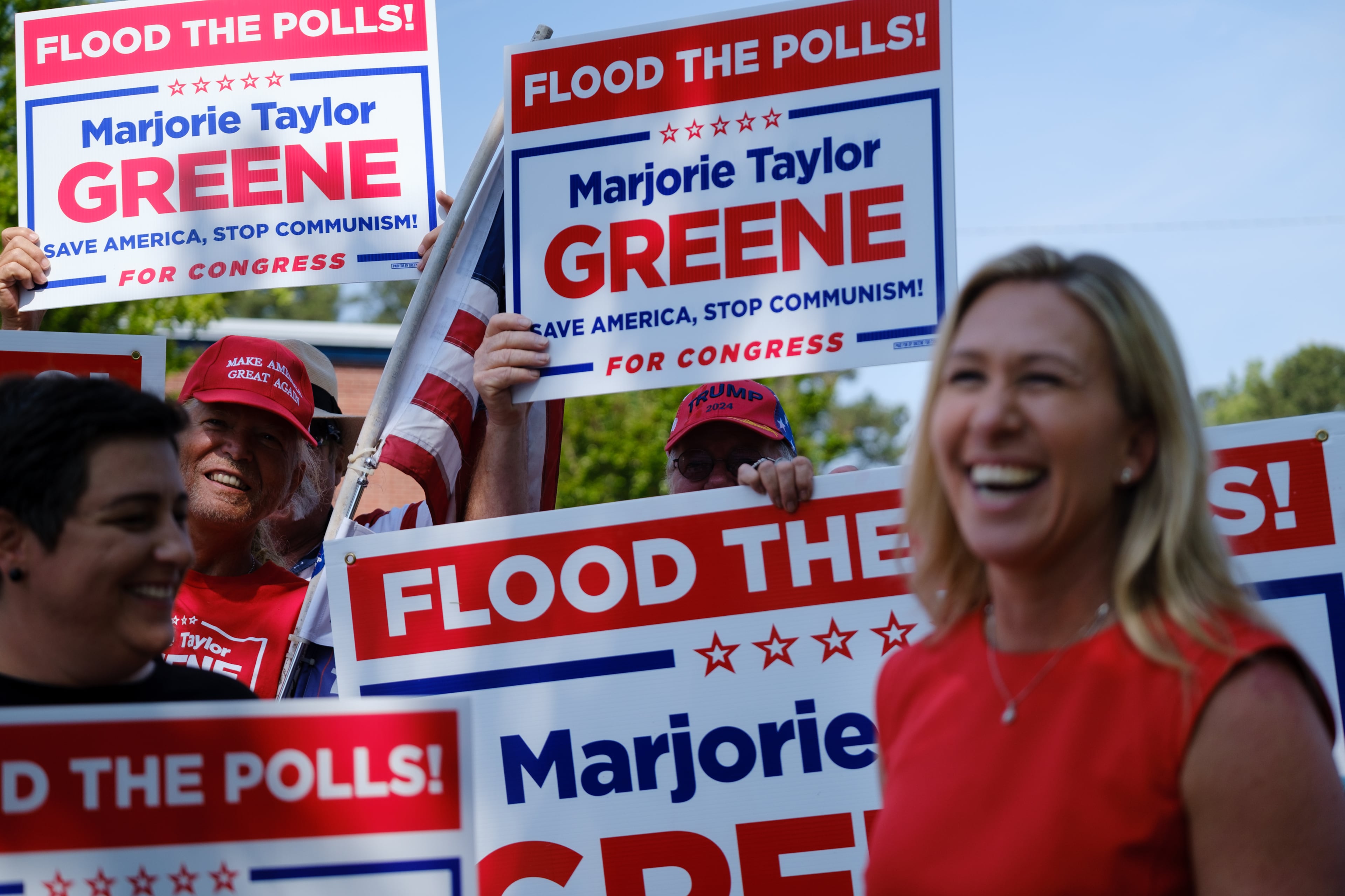 Republican U.S. Rep. Marjorie Taylor Greene campaigned in Rome in 2022. (Arvin Temkar/AJC)