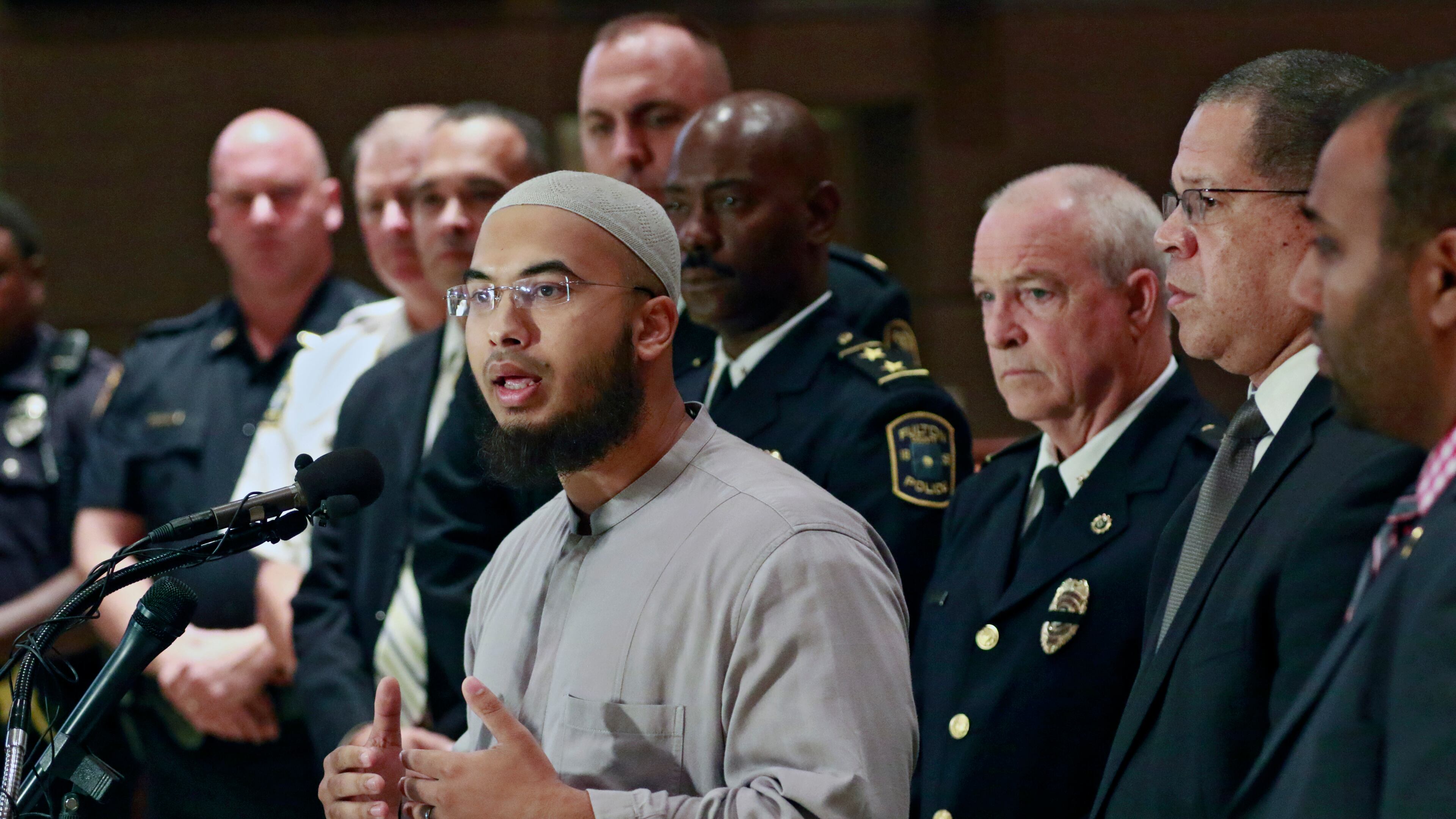 Atlanta - Imam Abdullah Jaber during a briefing with other faith leaders on police shootings. BOB ANDRES / BANDRES@AJC.COM