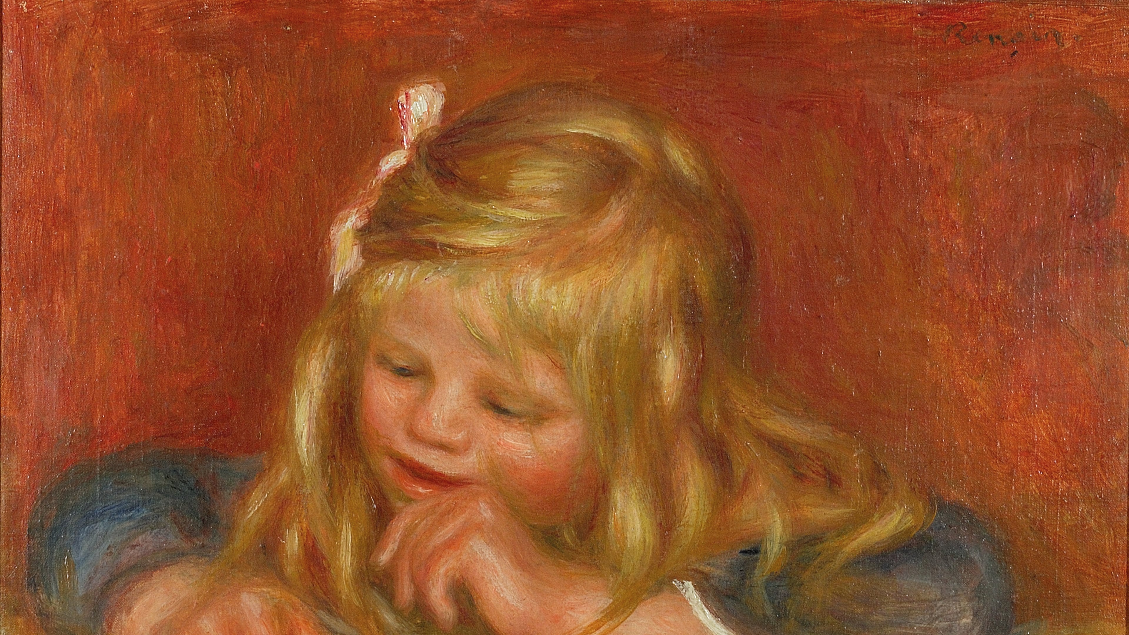 This photo provided by City of Cagnes-sur-Mer, southern France, shows 'Coco lisant', a painting by Pierre-Auguste Renoir stolen at the Renoir museum, in Cagnes-sur-Mer, Tuesday, Sept. 8, 2026. (City of Cagnes-sur-Mer via AP)