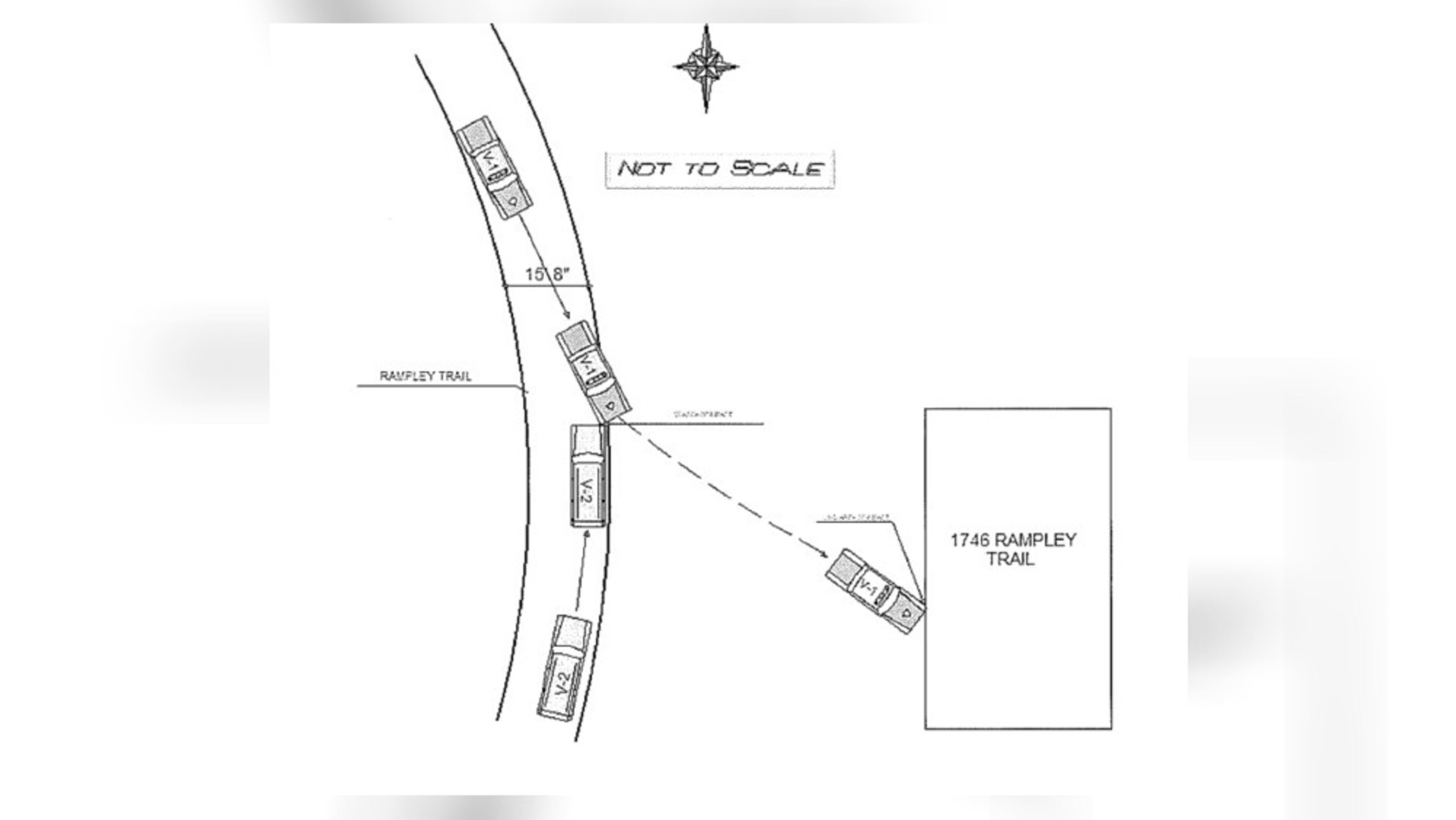 This is a drawing of the wreck and the paths of the two vehicles, according to Georgia State Patrol investigators.