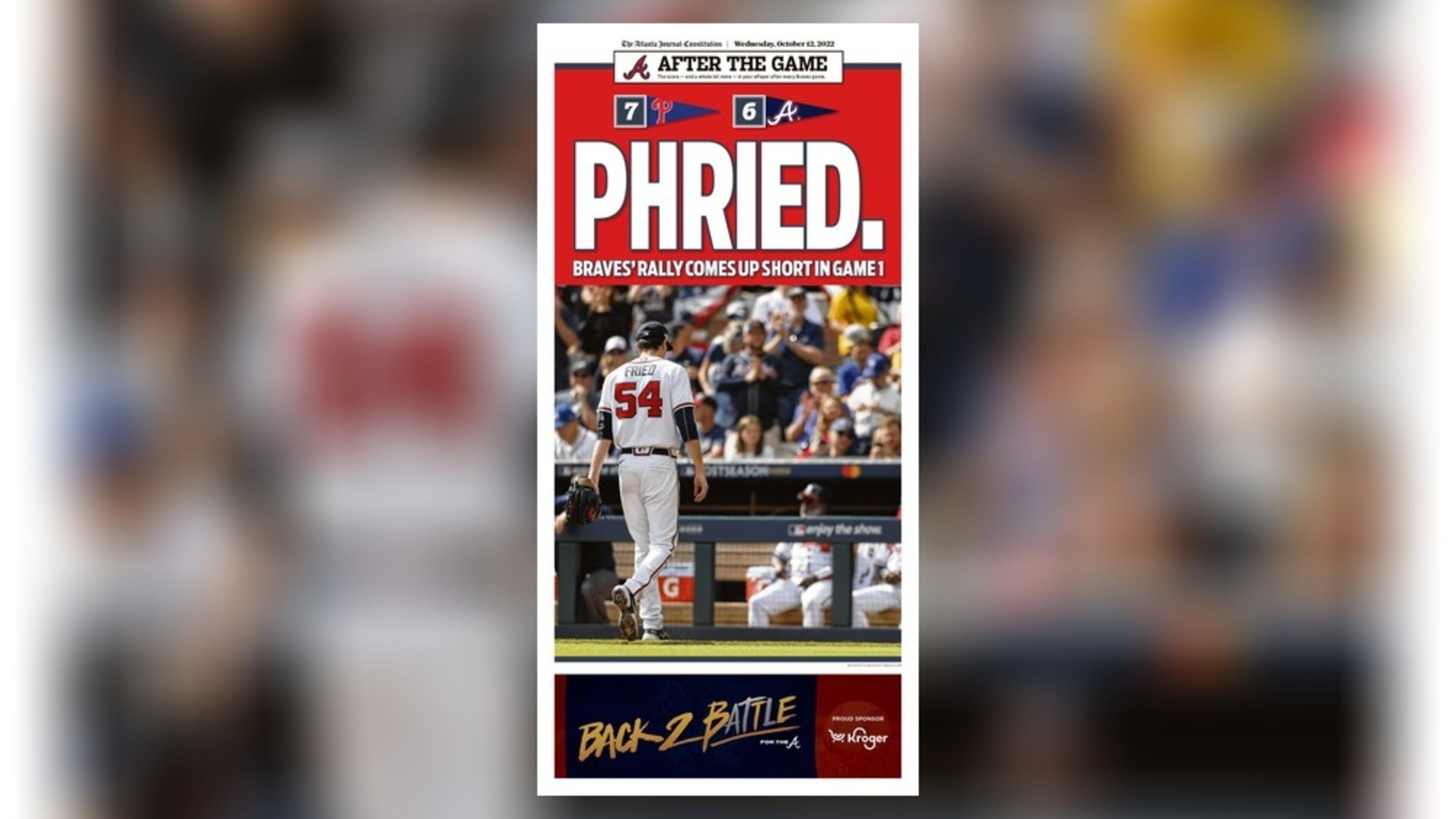 Expanded coverage of Braves NLDS Game 1 in the ePaper