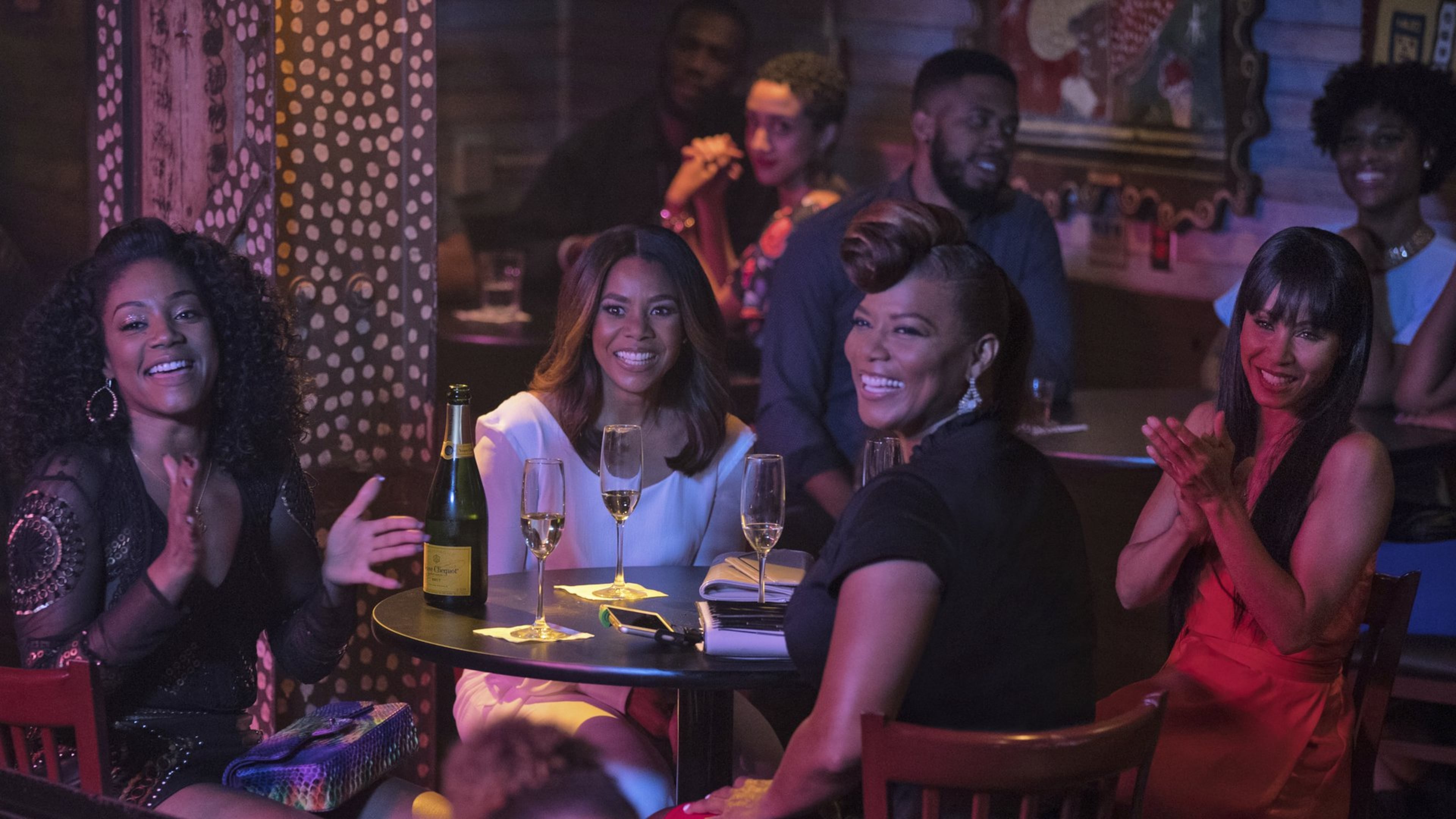 Tiffany Haddish, from left, Regina Hall, Queen Latifah and Jada Pinkett Smith star in “Girls Trip.” Contributed by Michele K. Short/Universal Pictures