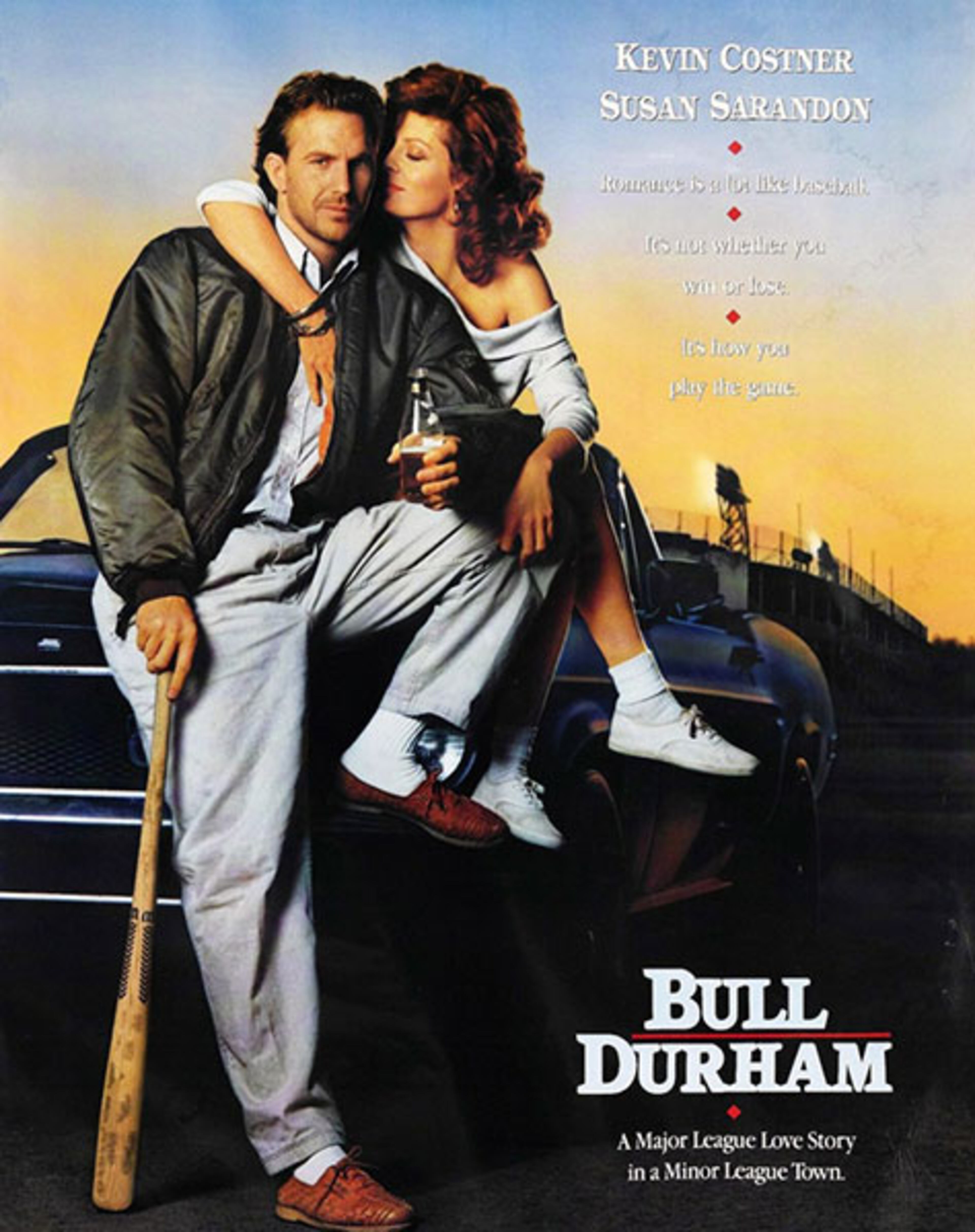 Baseball America says: And It's not even that close. First, "Bull Durham" is far and away the most authentic portrayal of the game, both on and off the field. Baseball is treated with casual reverence: It's a great game, and we love it, but it is a game. Costner is at his best, and Tim Robbins and Susan Sarandon are perfect complements. The romance between Costner and Sarandon is also just right. It's all thanks to writer and director Ron Shelton, who spent five years in the minor leagues and cared about doing things right. He avoids the usual sports movie clichés - he filmed Costner catching a foul pop just because he said movies never show the routine plays and creates characters that we like and a world that we Don't want to leave. Image courtesy: Orion Pictures