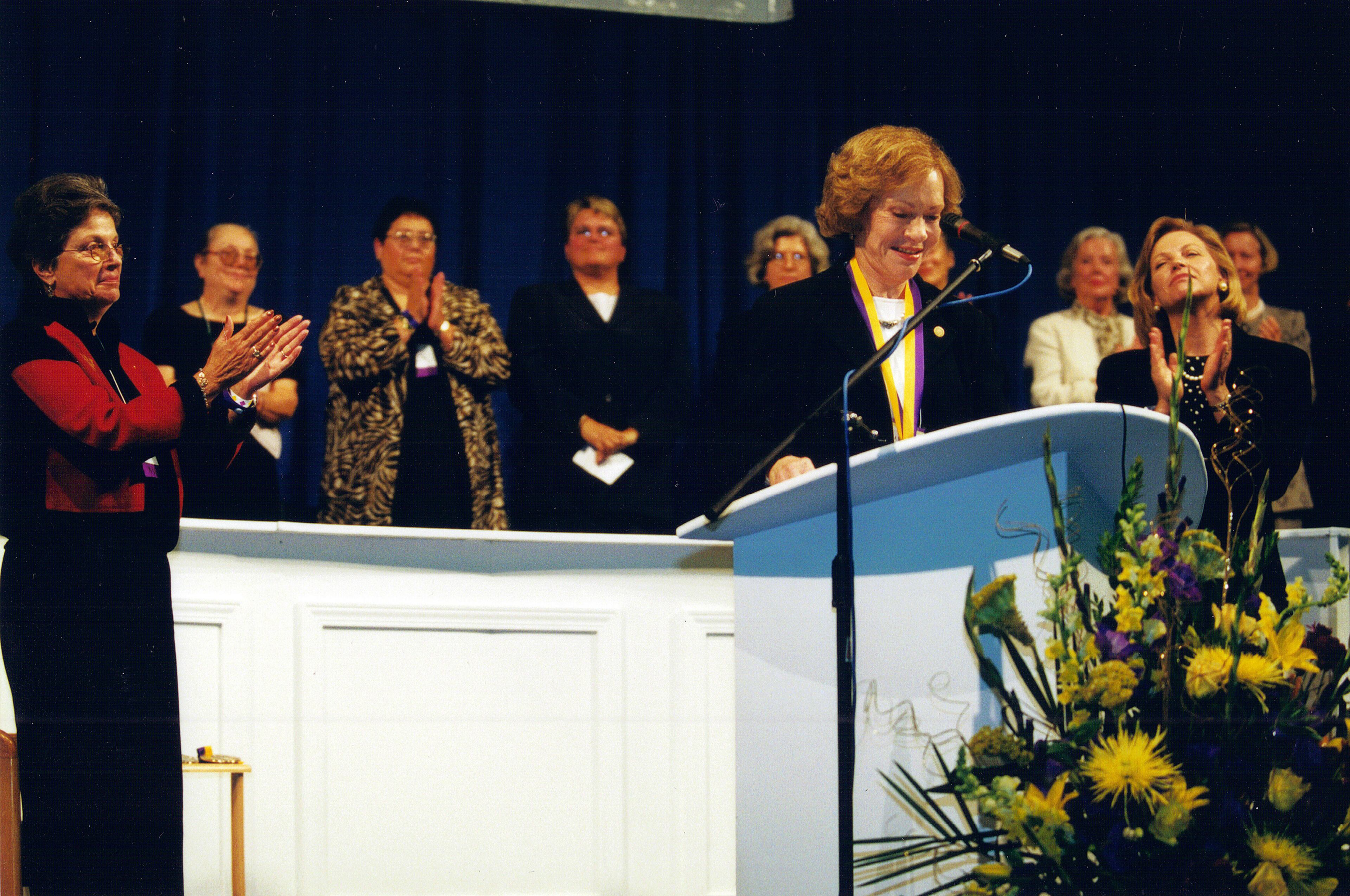 In 2001, Rosalynn Carter became only the third first lady ever inducted into the National Women’s Hall of Fame, joining Abigail Adams and Eleanor Roosevelt. “Her life-long work on behalf of women, children, and the mentally ill is a living testament to her vision and character,” said Marilyn Bero, National Women’s Hall of Fame president. (National Women’s Hall of Fame)