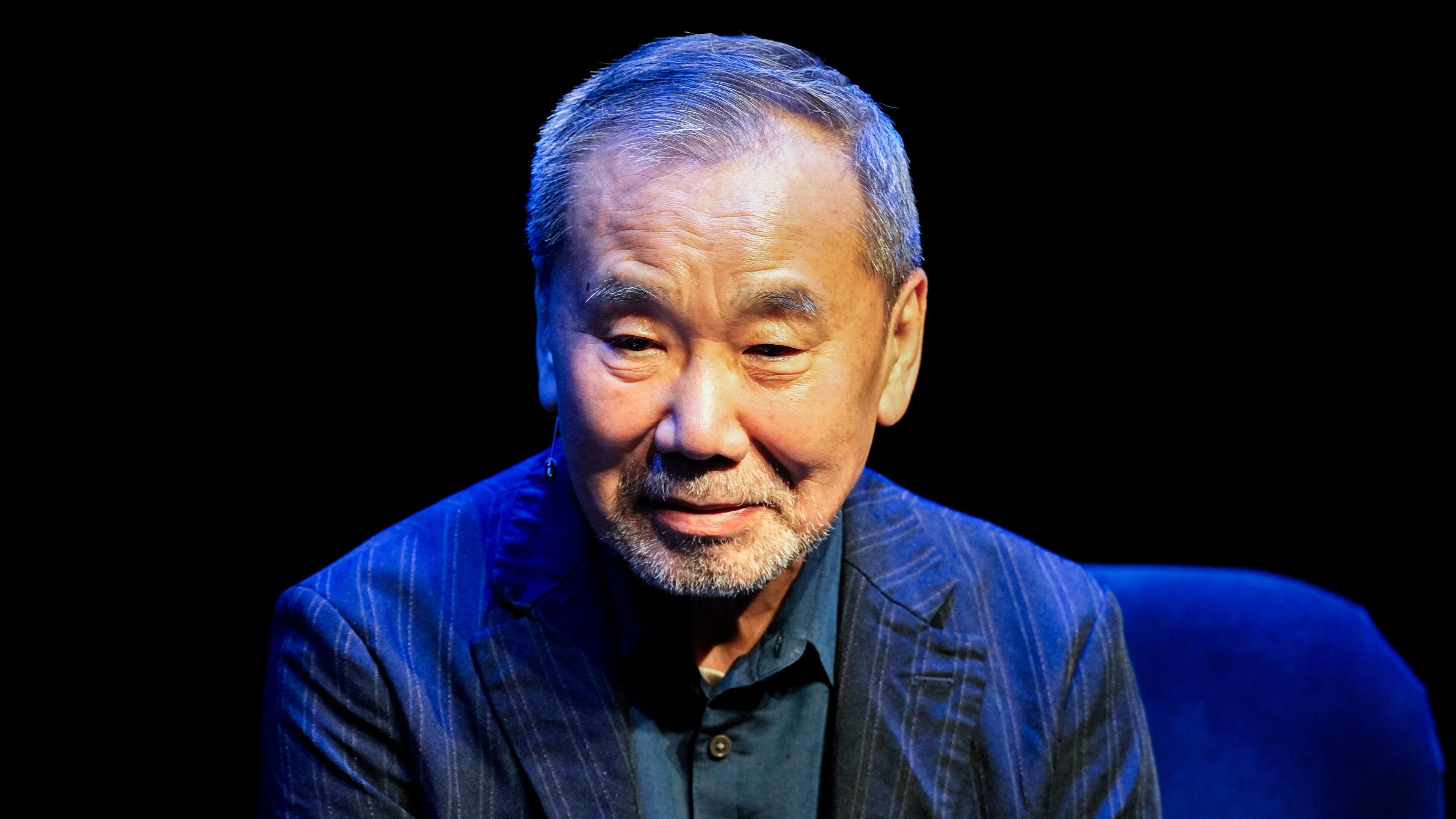 FILE - Japanese author Haruki Murakami attends a meeting with Norway's Crown Princess Mette-Marit during the Norwegian Literature Festival in Lillehammer, Norway, Thursday, June 5, 2025. (Cornelius Poppe/NTB Scanpix via AP, File)