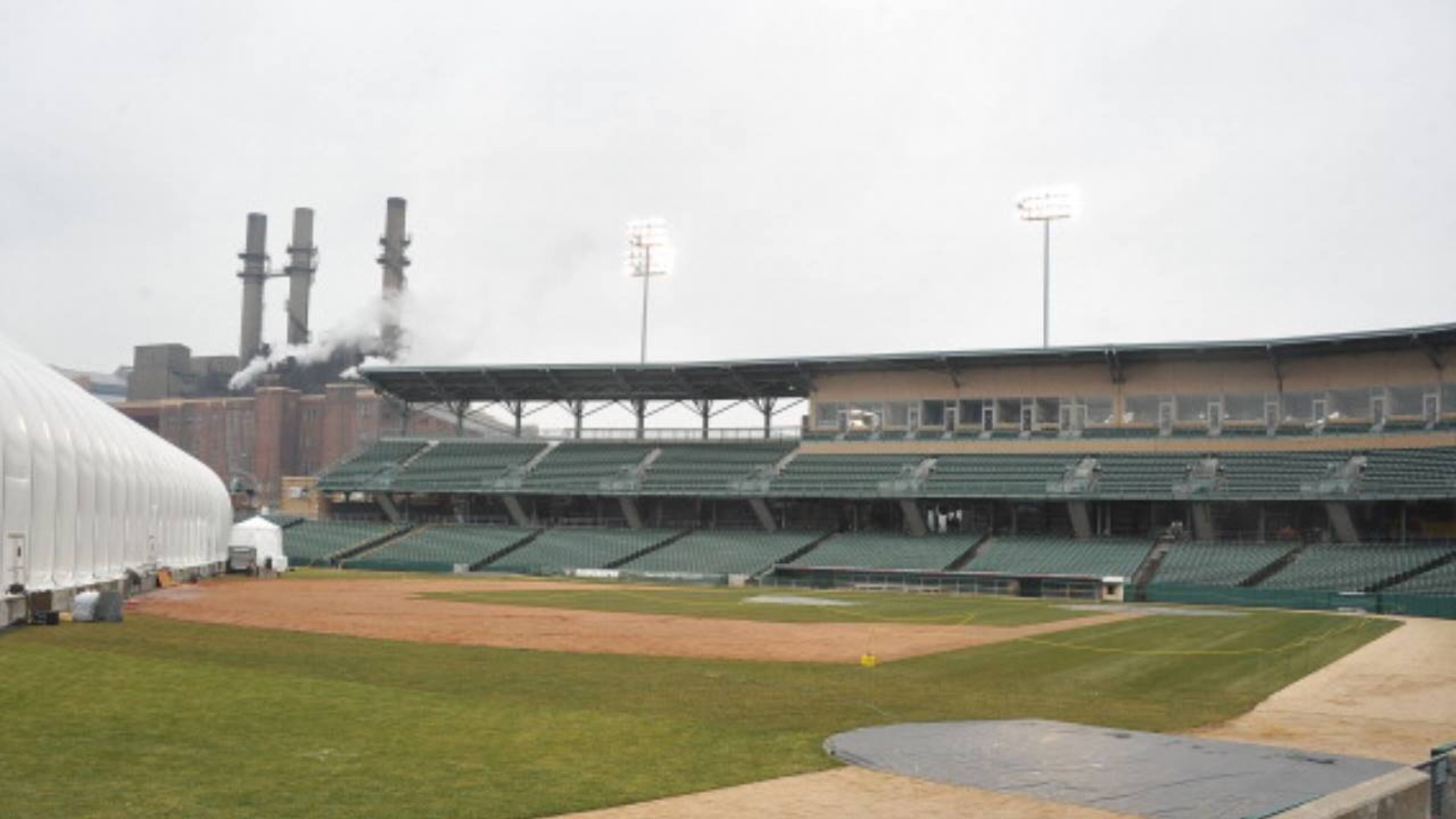 A young fan was hit by a foul ball down the first base line at Victory FIeld in Indianapolis on Saturday night.